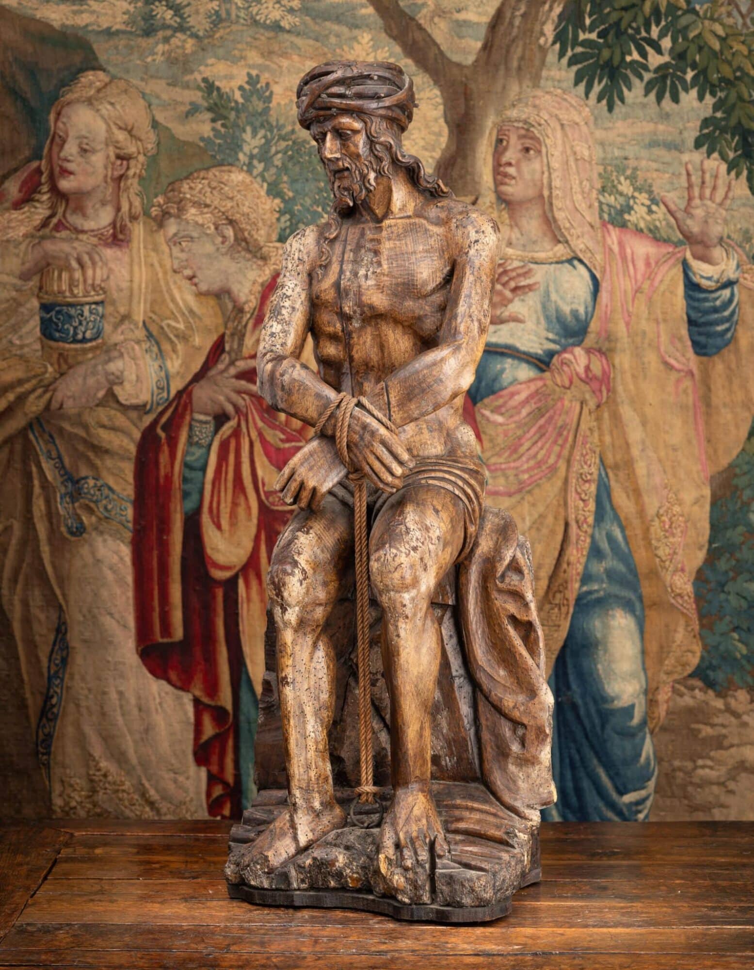 Late Gothic Walnut Sculpture of Christ at Rest (Christ of Sorrows)