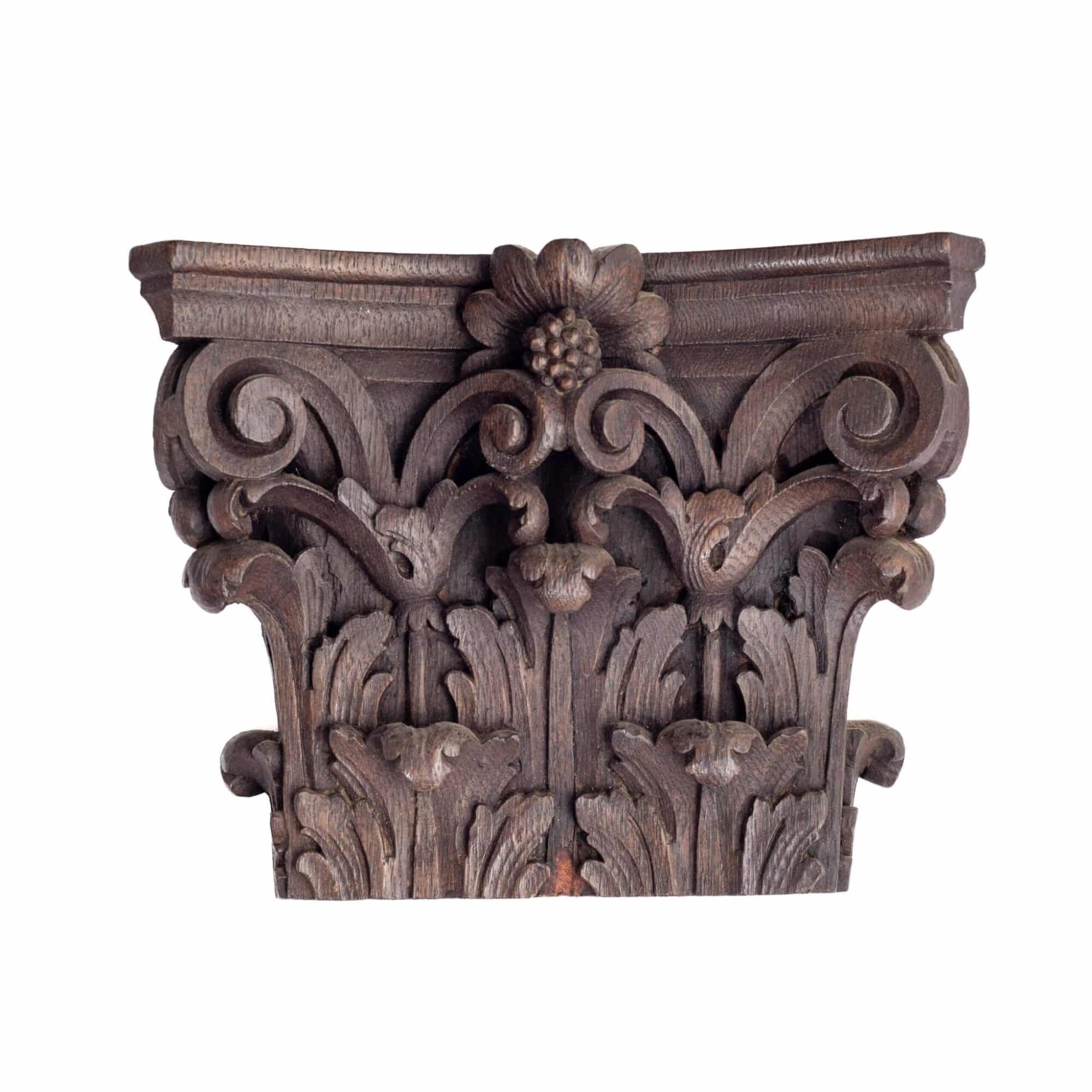 Renaissance oak carved  Corinthian capitals