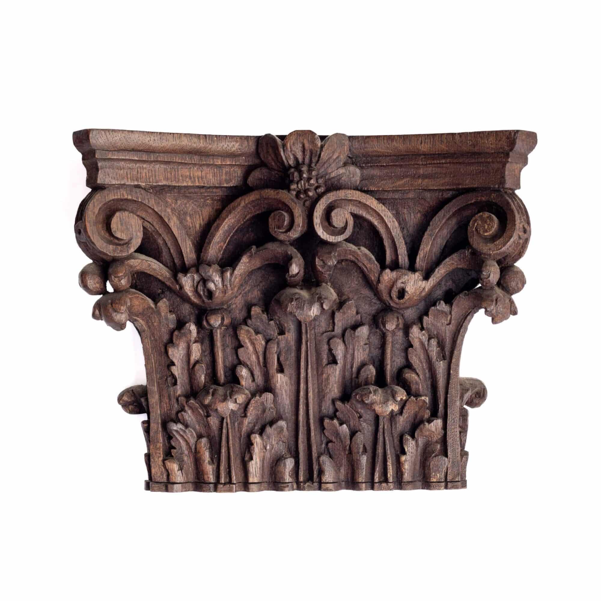 Renaissance oak carved  Corinthian capitals