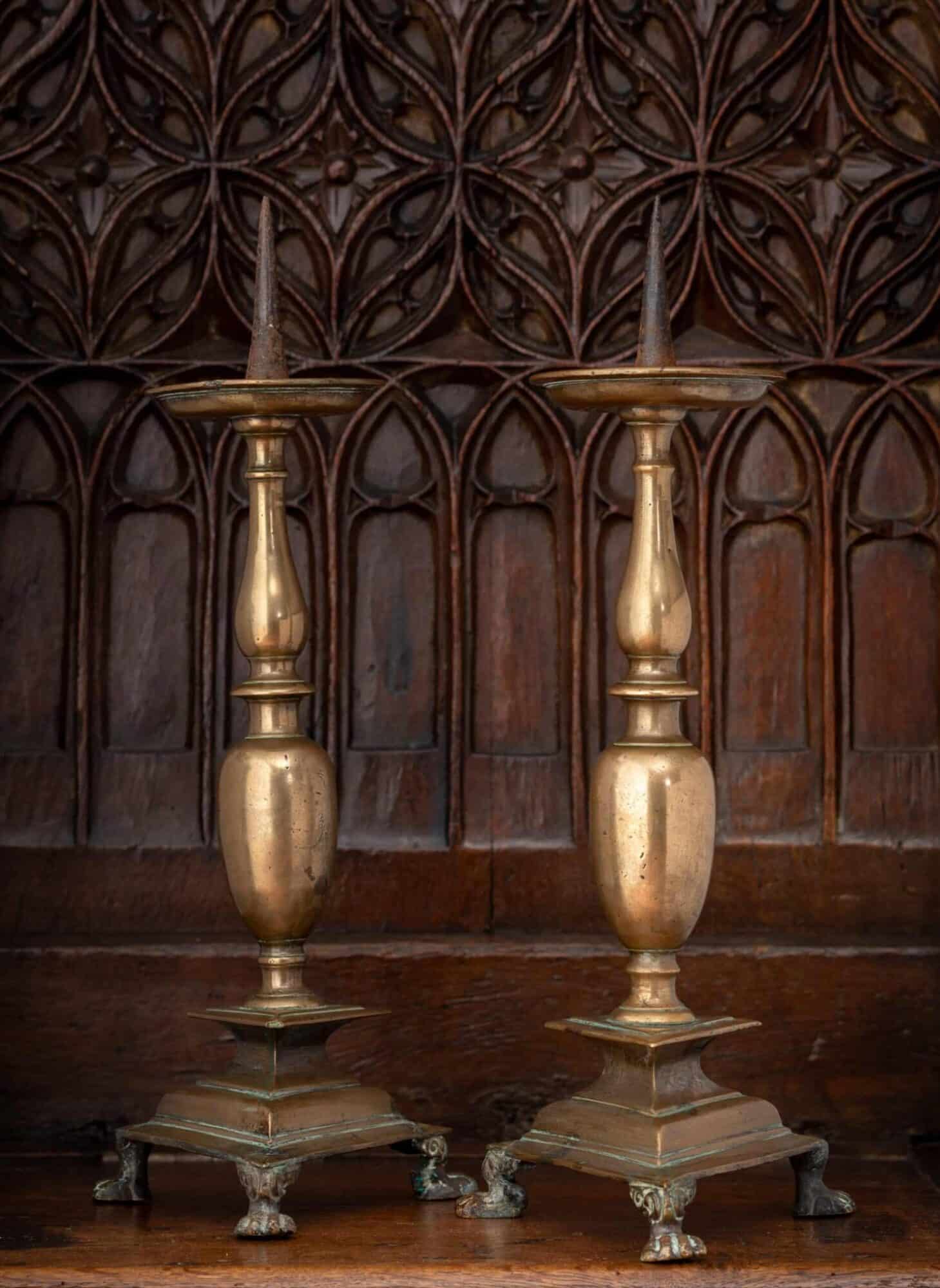 Pair of Italian Renaissance Pricket Candlesticks