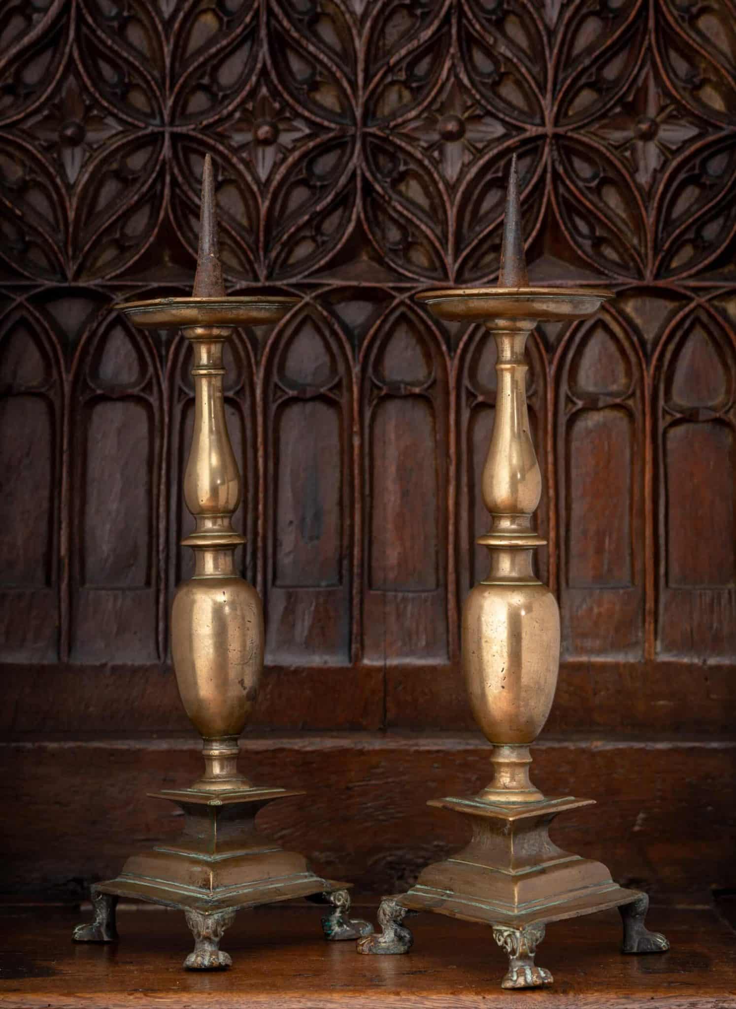 Pair of Italian Renaissance Pricket Candlesticks