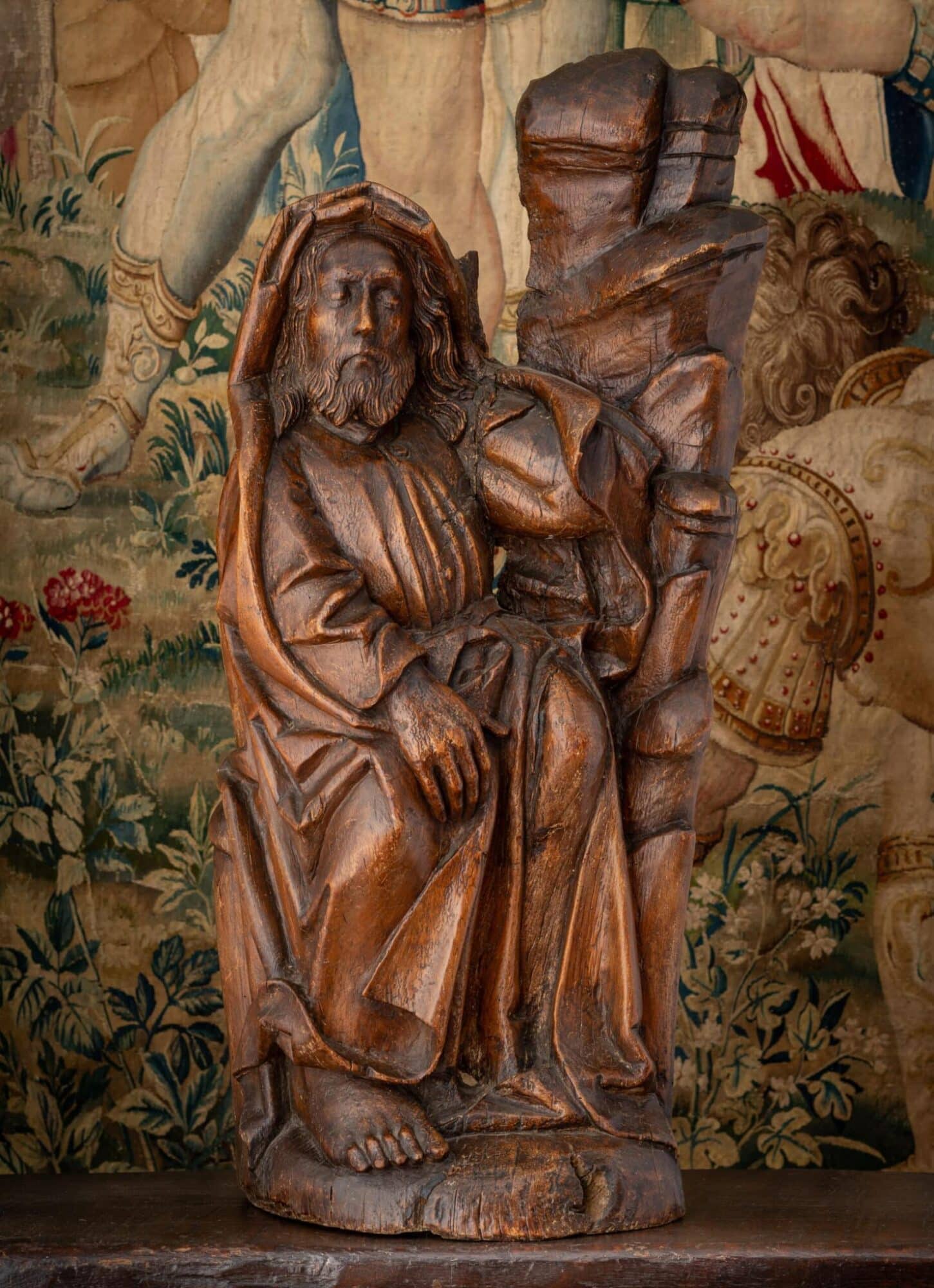 Late Gothic Walnut Sculpture of Christ in Gethsemane