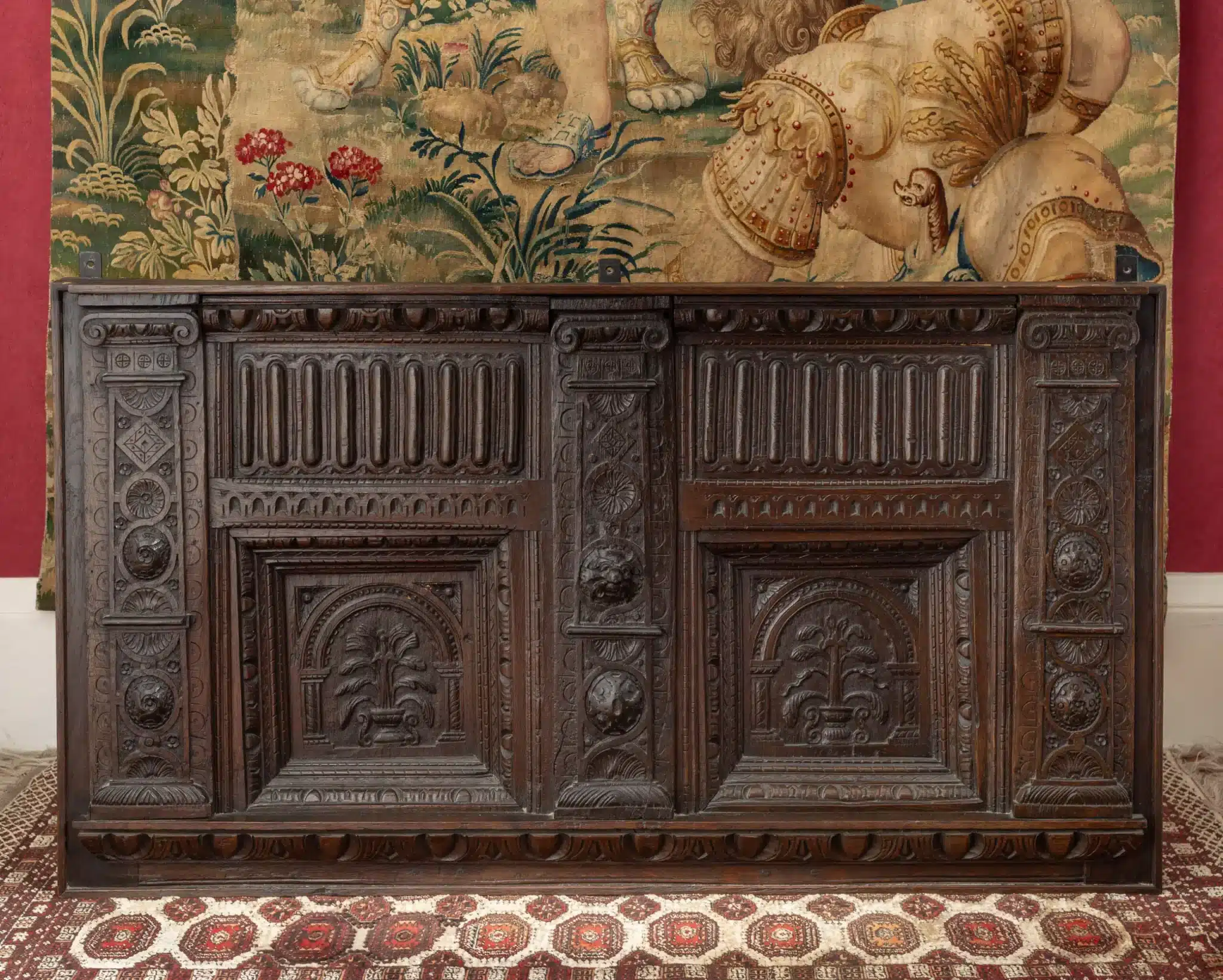 Elizabeth I oak carved overmantel