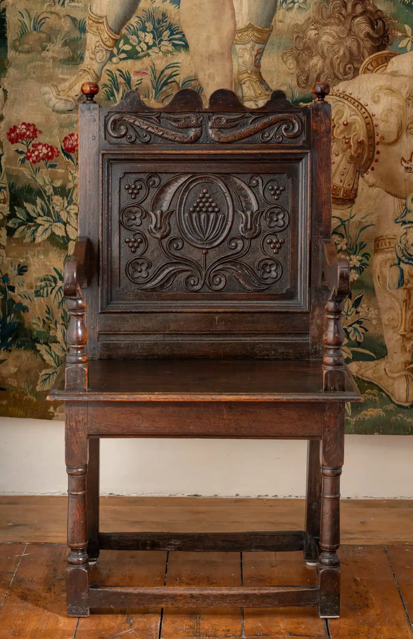 Charles II Lancashire Joined Oak Armchair