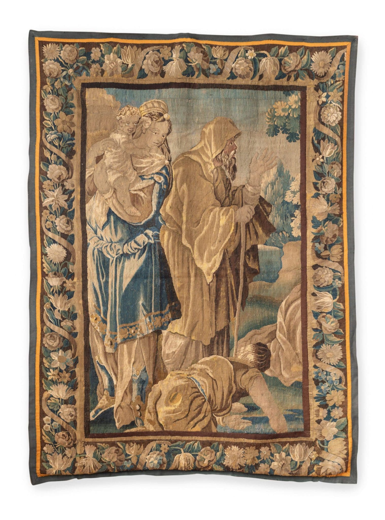 French Biblical Tapestry Fragment, 17th Century
