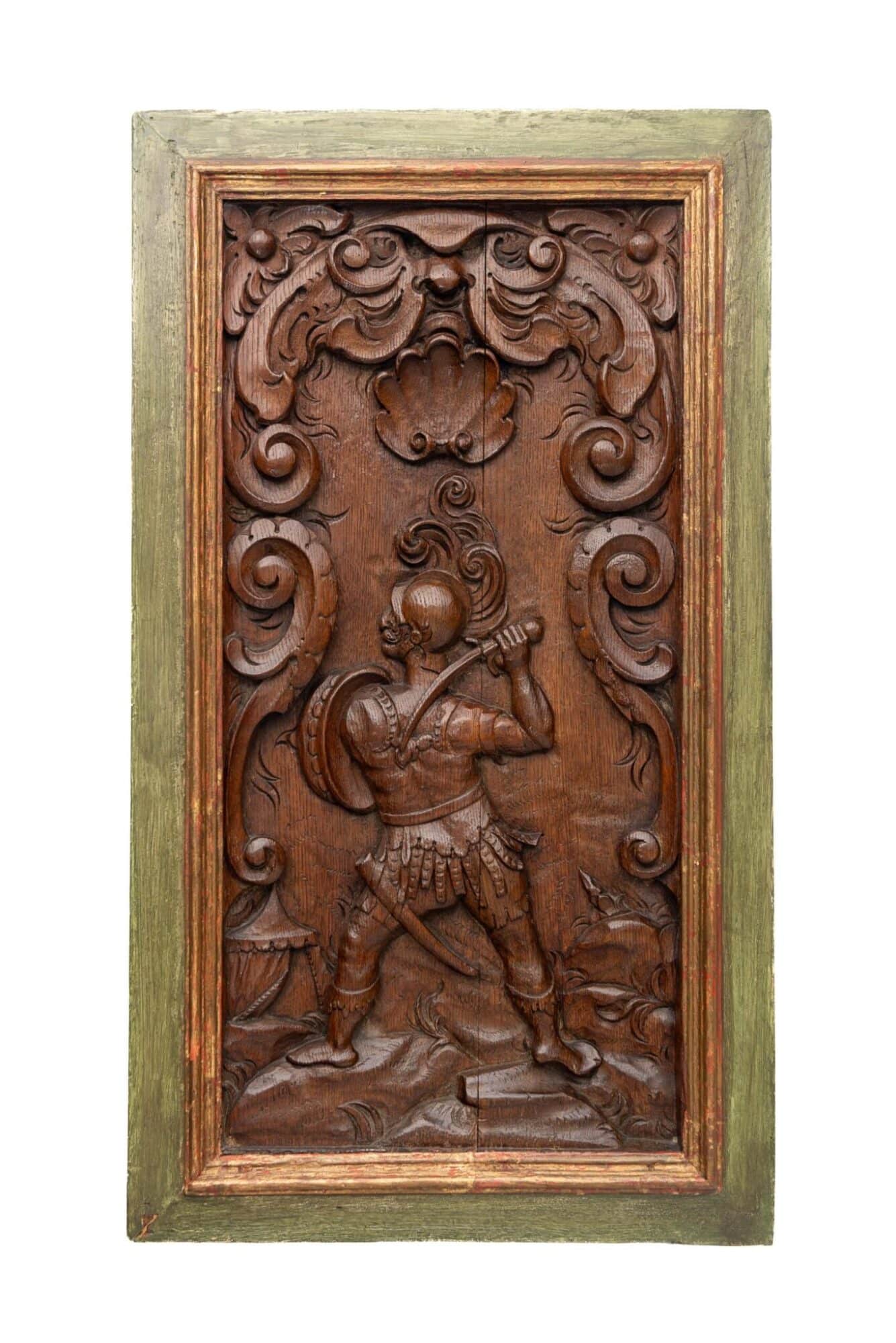 Pair of Renaissance Carved Oak Panels