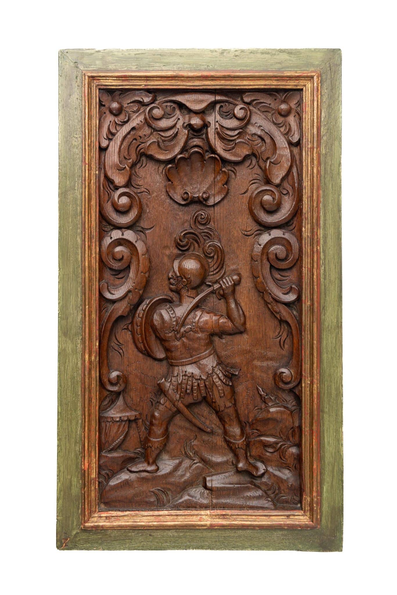 Pair of Renaissance Carved Oak Panels