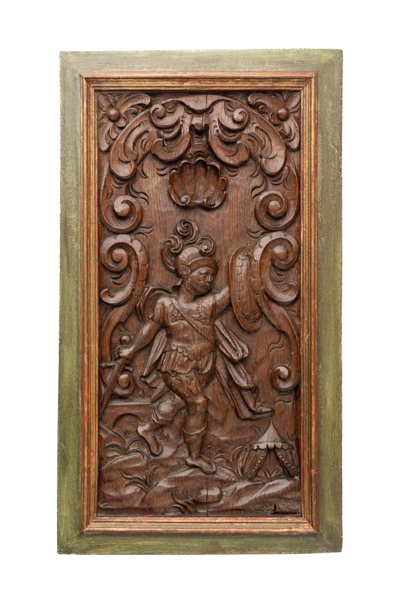 Pair of Renaissance Carved Oak Panels