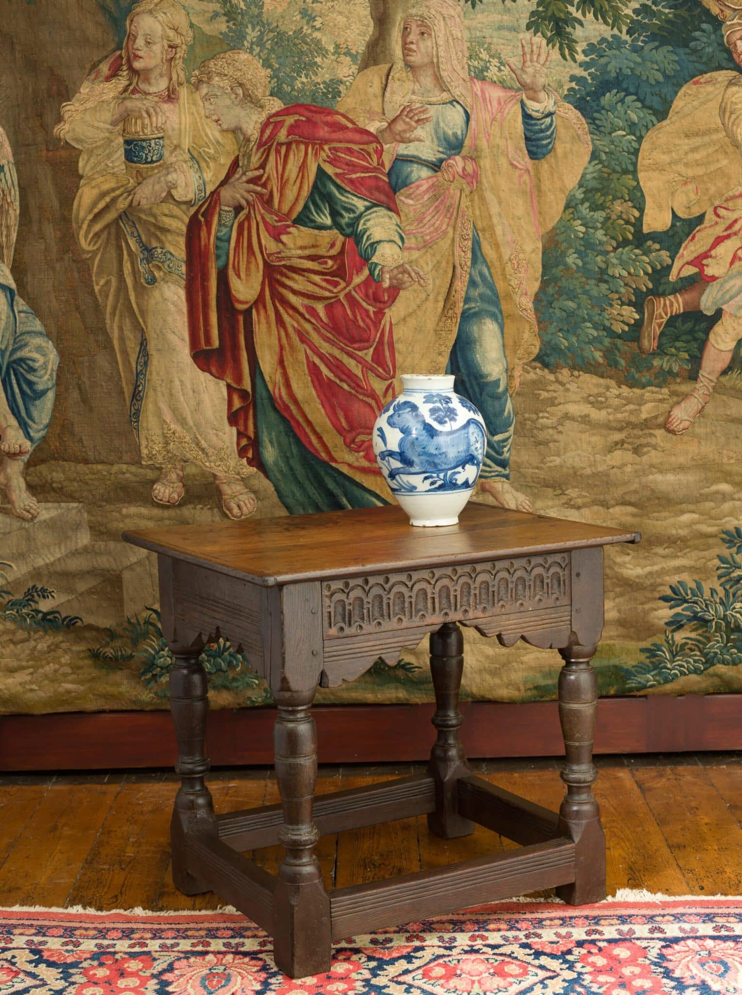 James I oak centre table