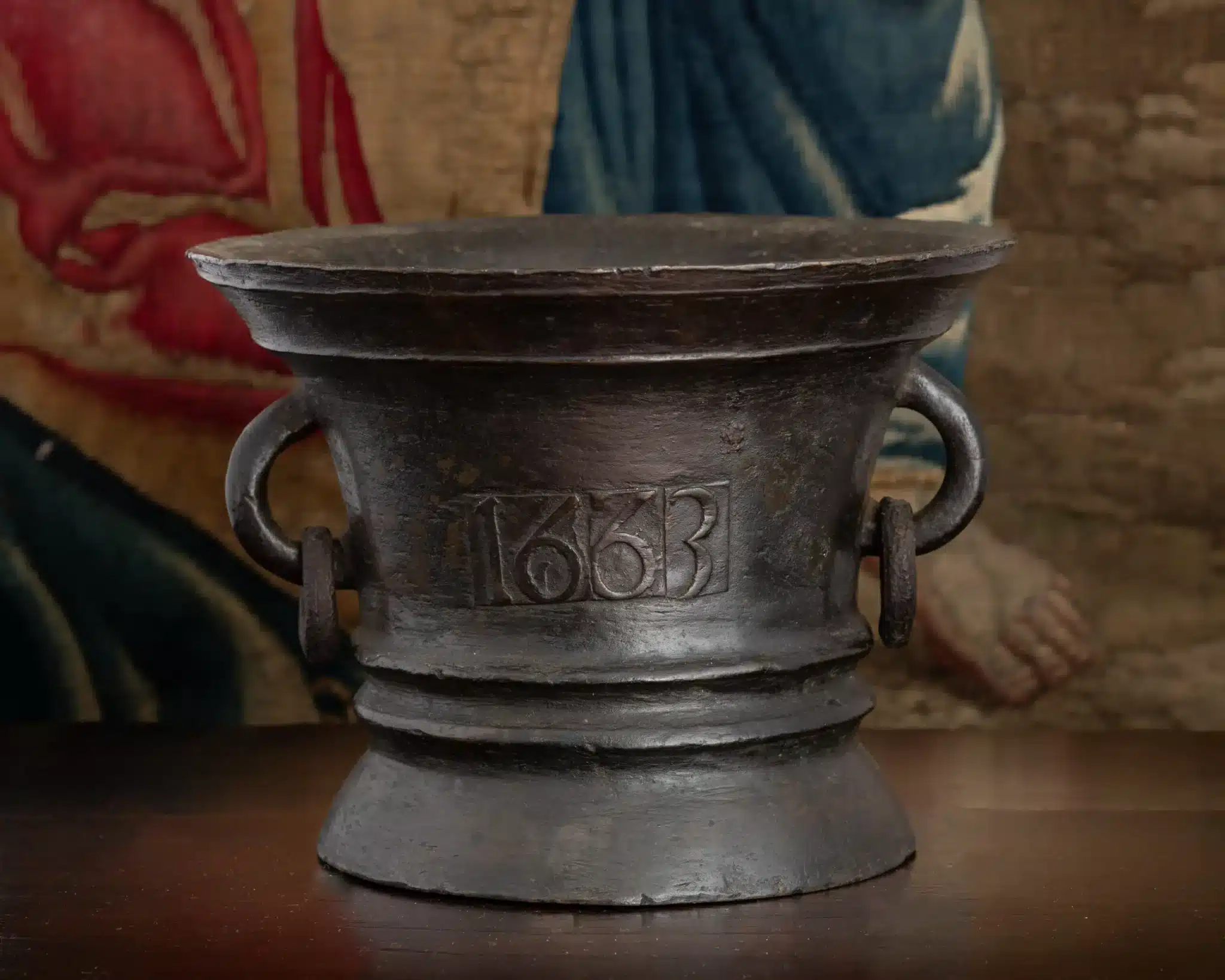 17th century dated bronze mortar