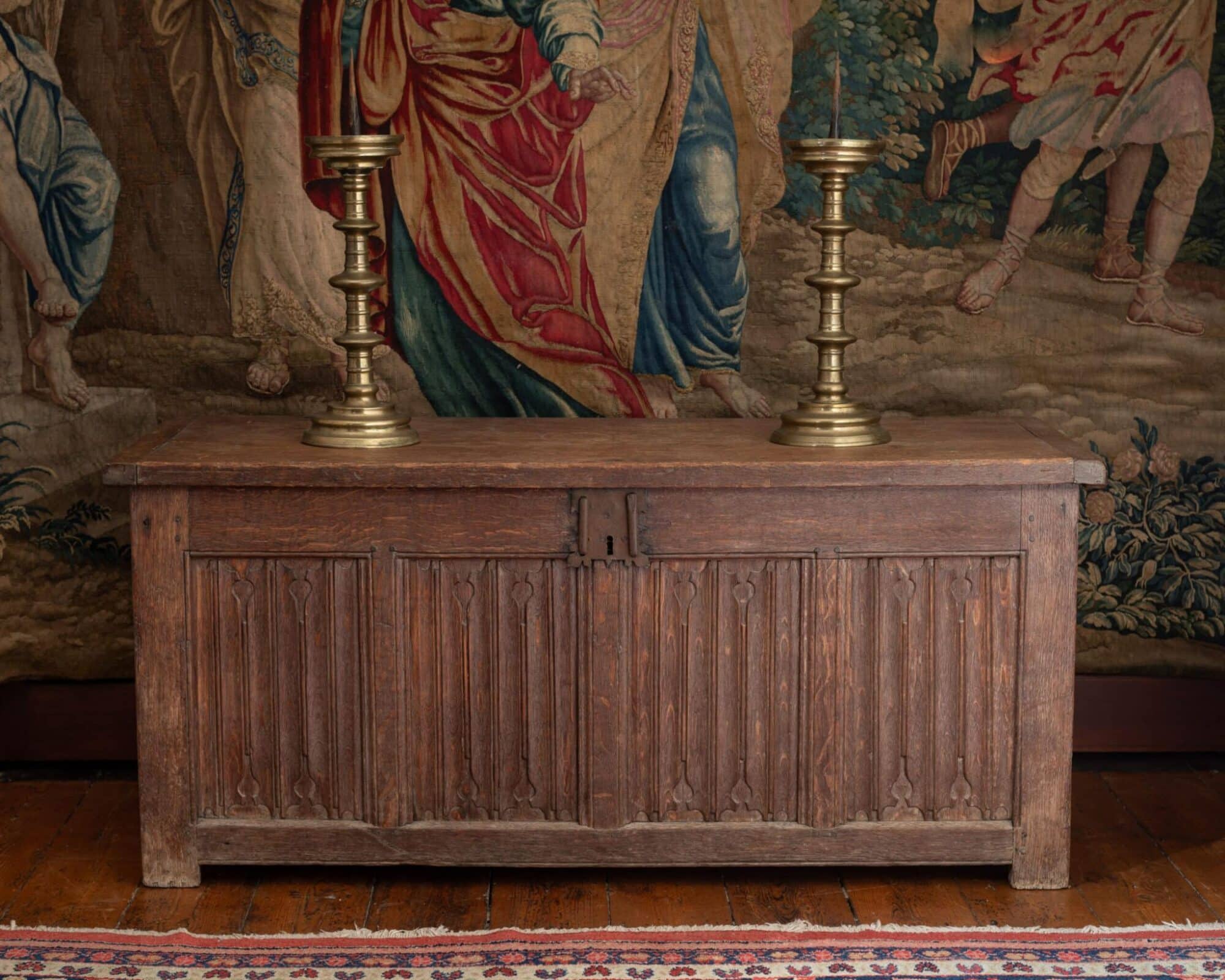 Henry VIII Joined Oak Linenfold Chest