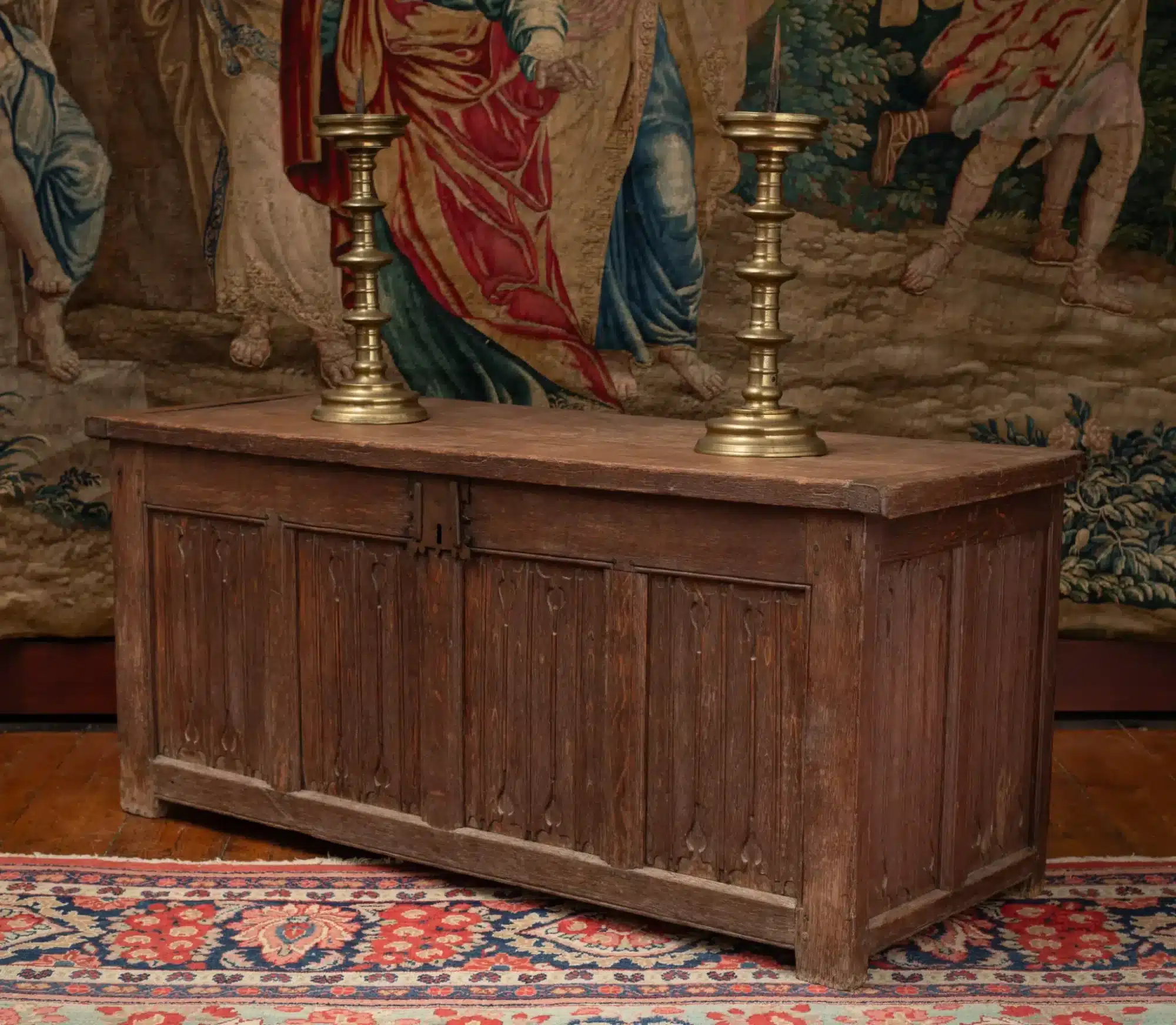 Henry VIII Joined Oak Linenfold Chest