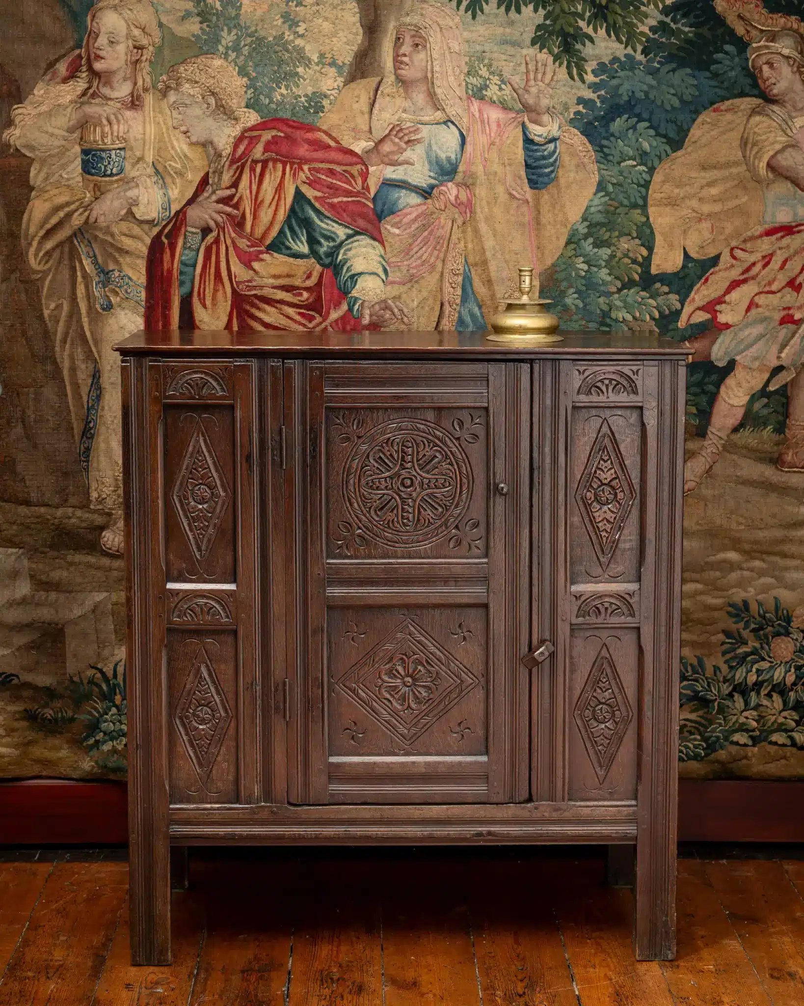Charles II joined oak cupboard
