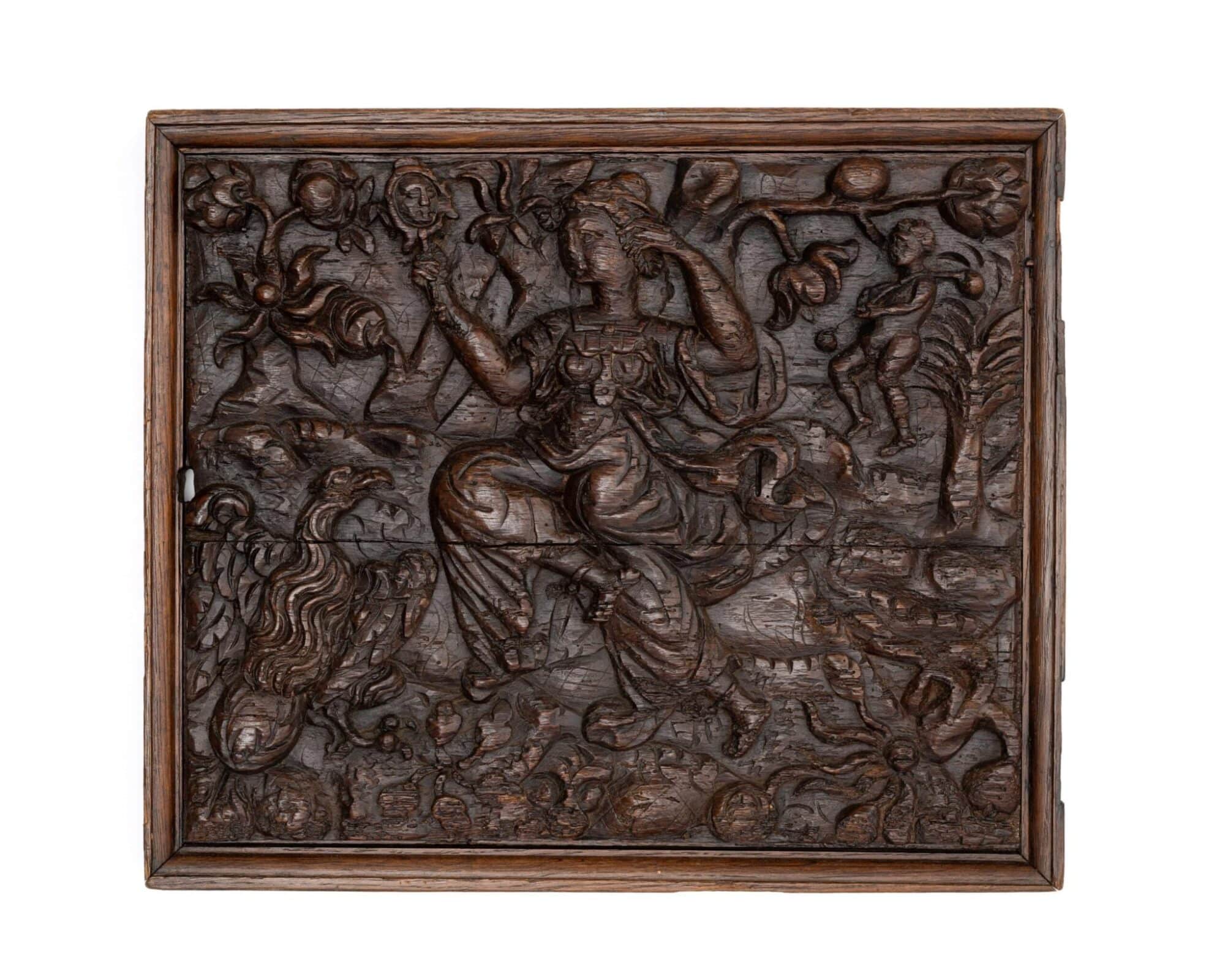 A Pair of Richly Carved Flemish Renaissance Oak Panels