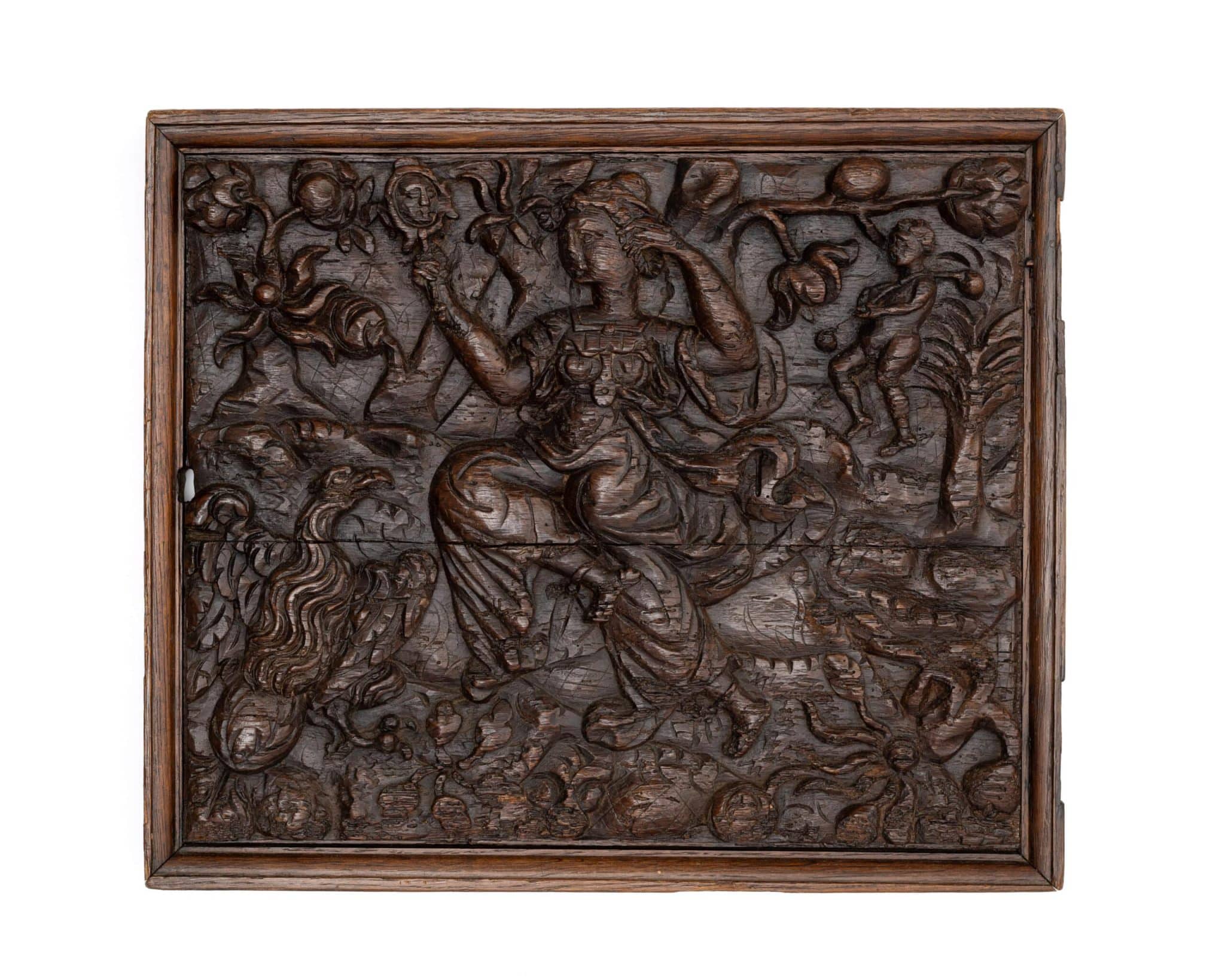 A Pair of Richly Carved Flemish Renaissance Oak Panels