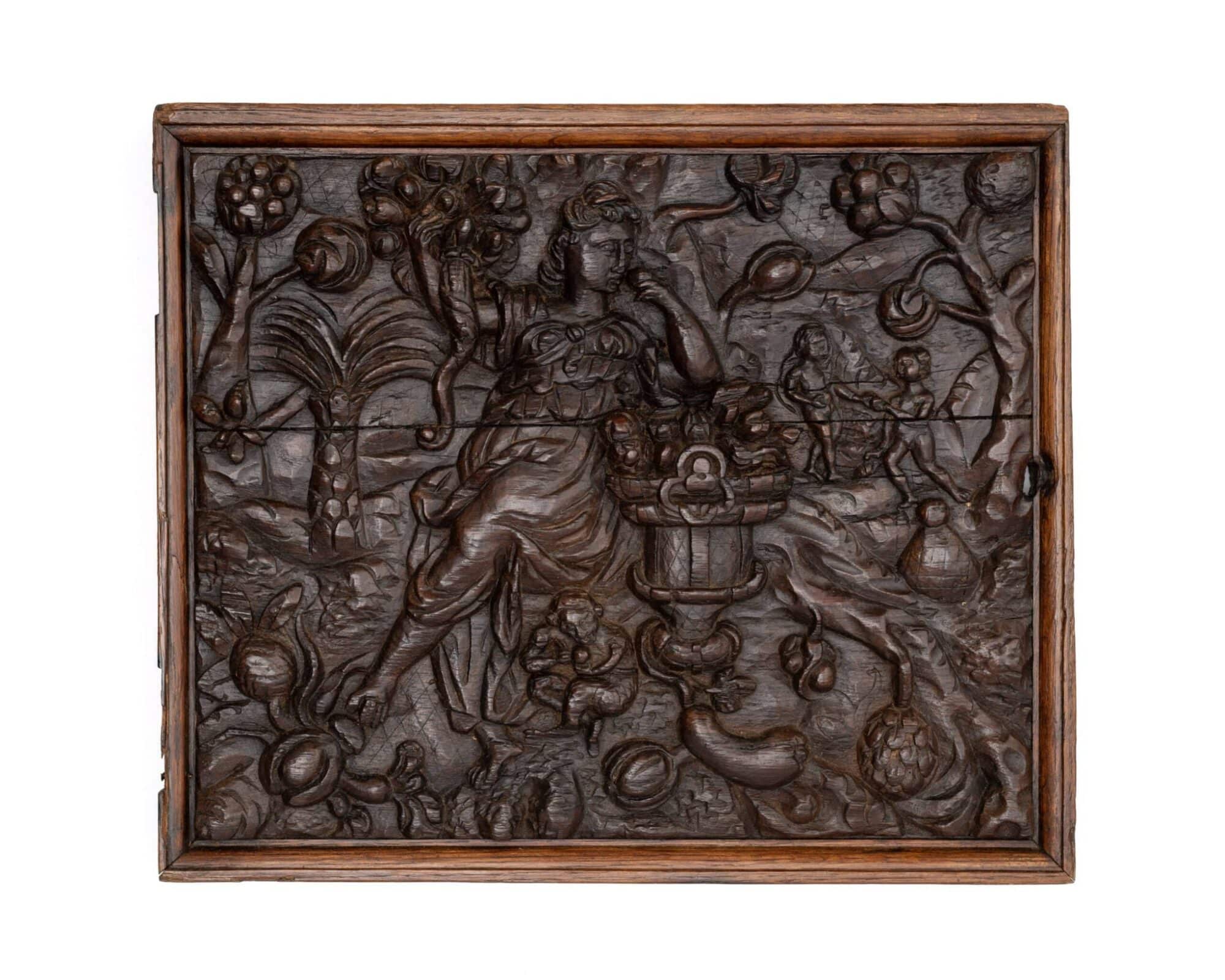 A Pair of Richly Carved Flemish Renaissance Oak Panels