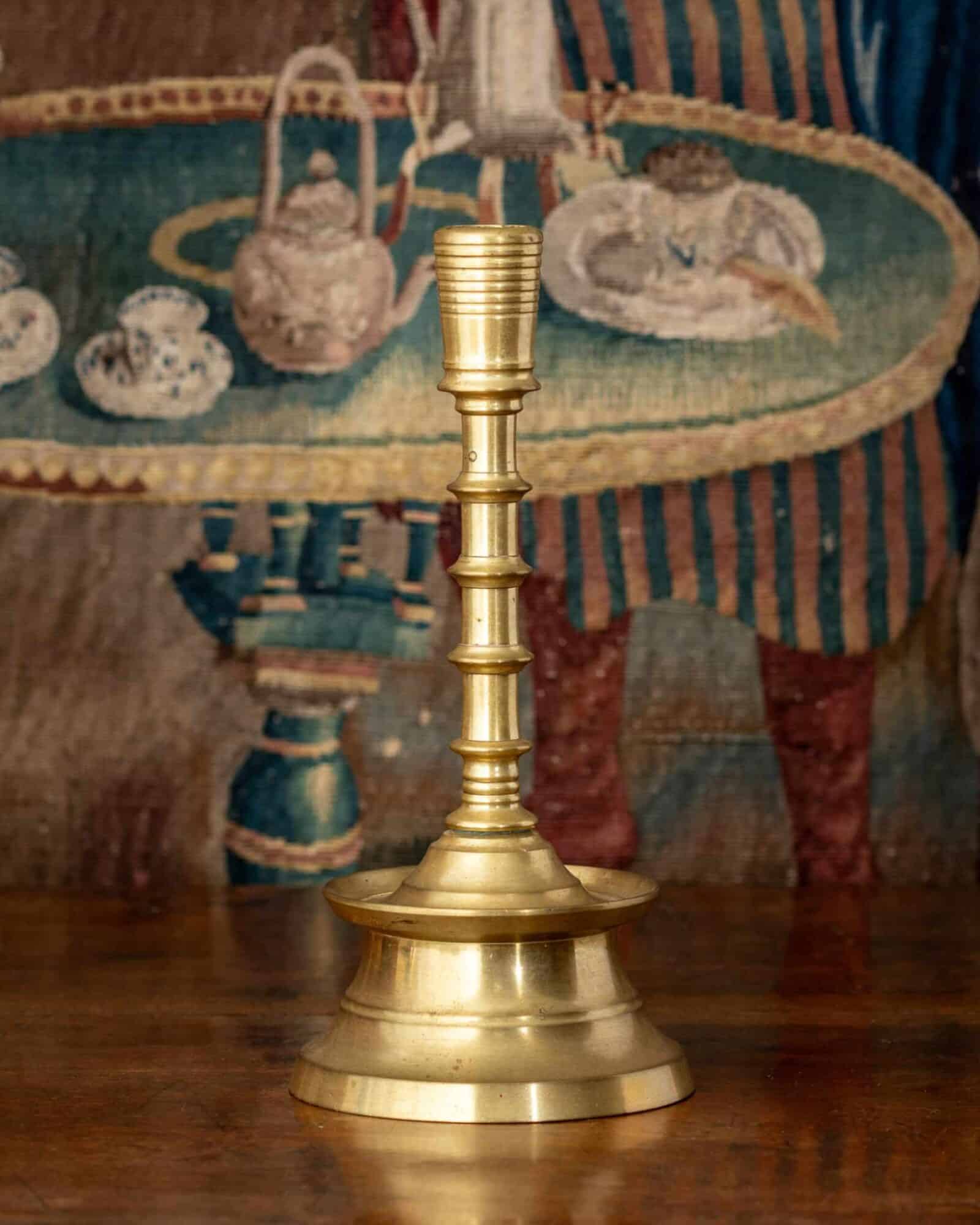 Late Gothic Brass Candlestick