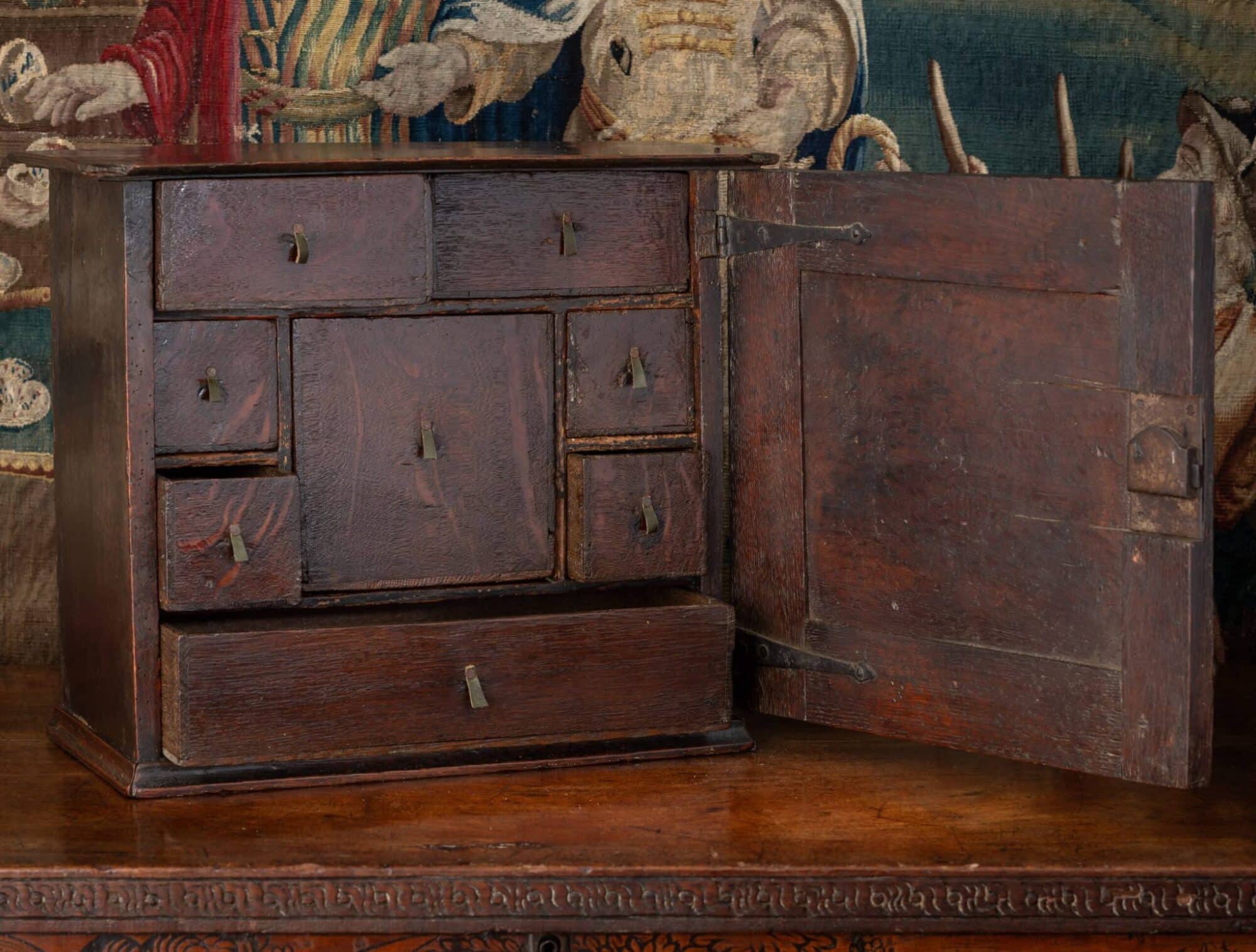 Charles II Boarded Oak Spice Cupboard