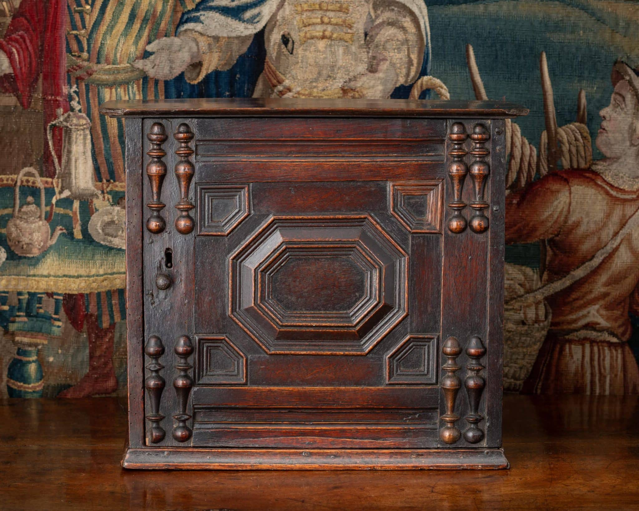 Charles II Boarded Oak Spice Cupboard