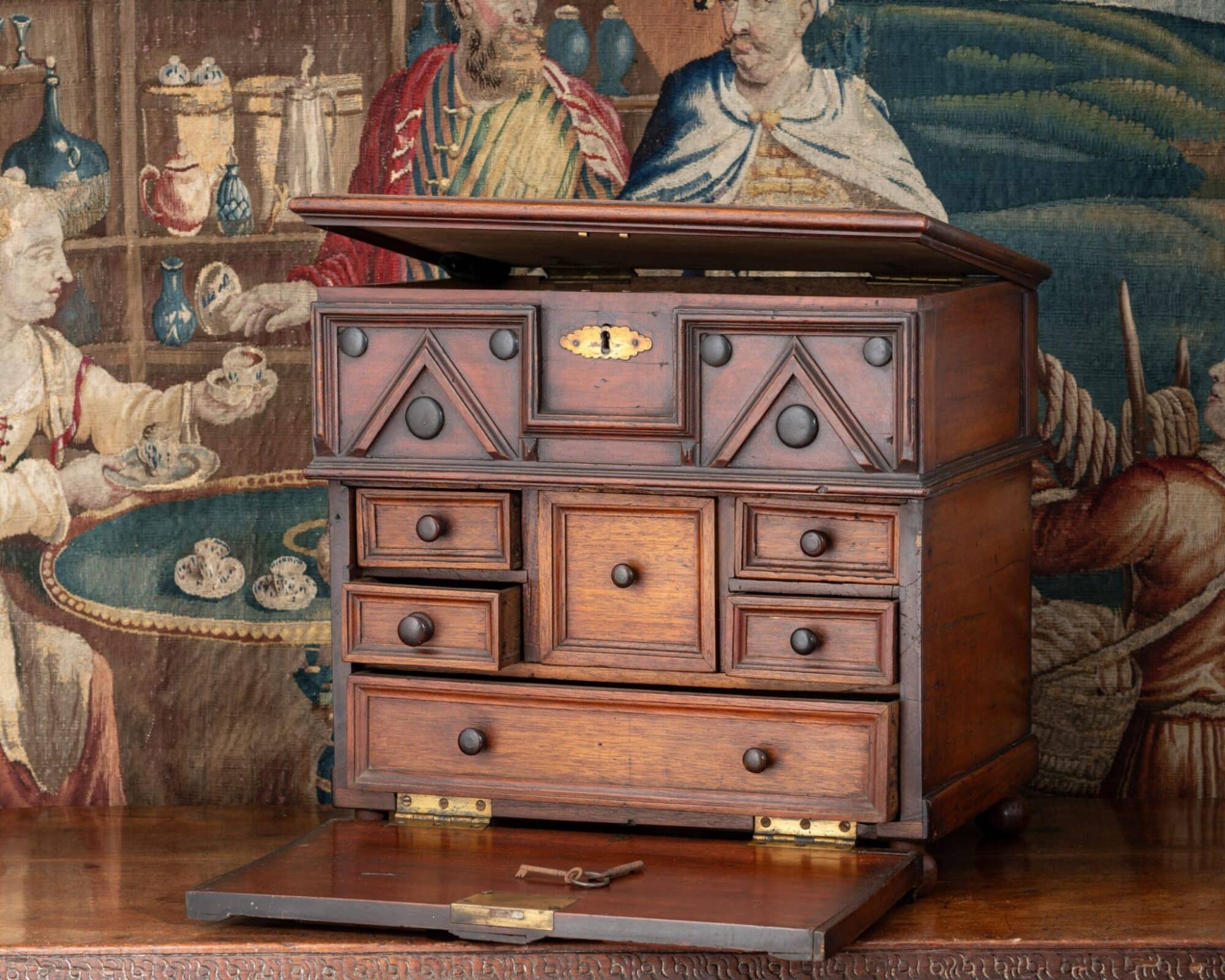 Charles II walnut writing box