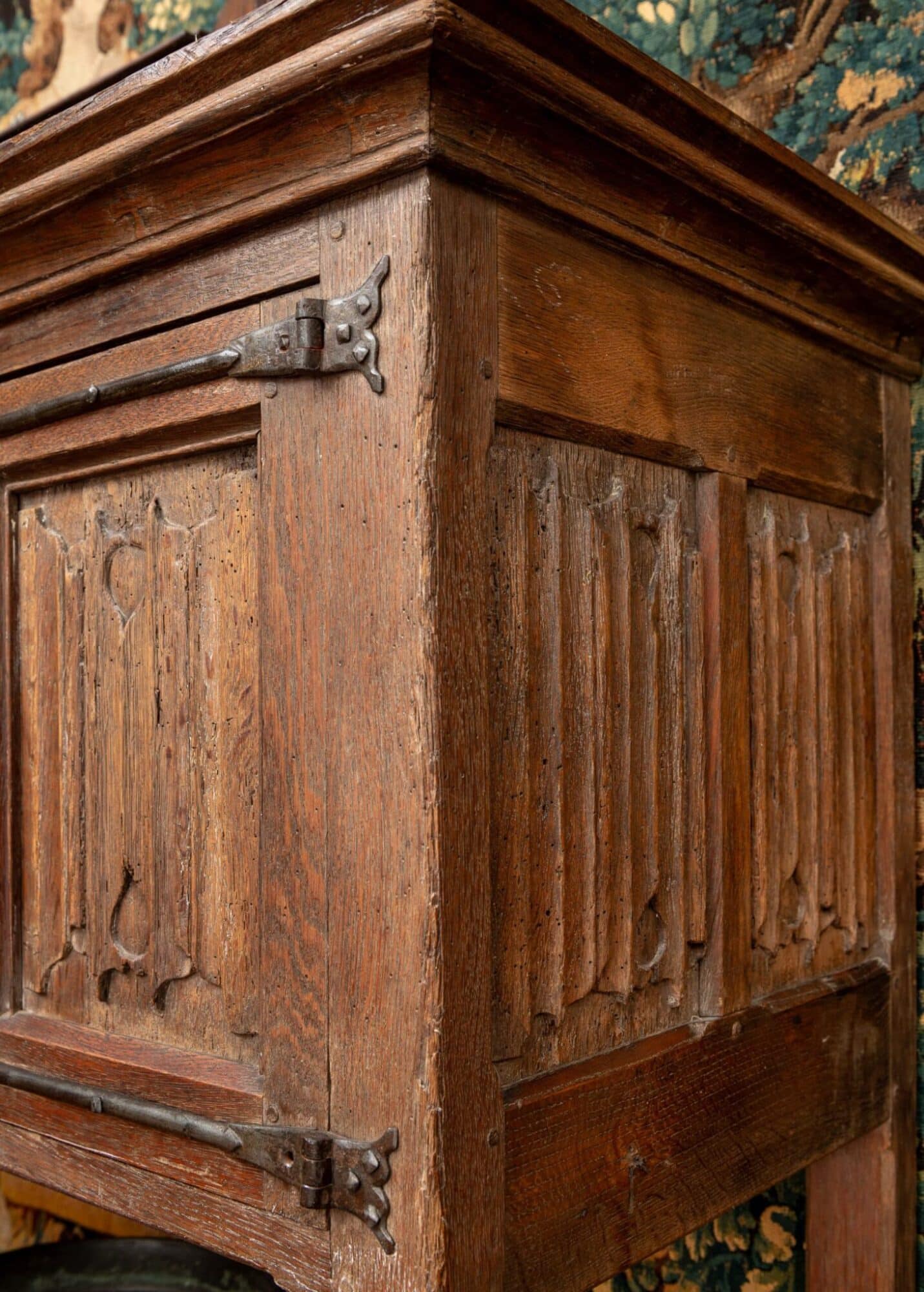 Gothic oak credence cupboard