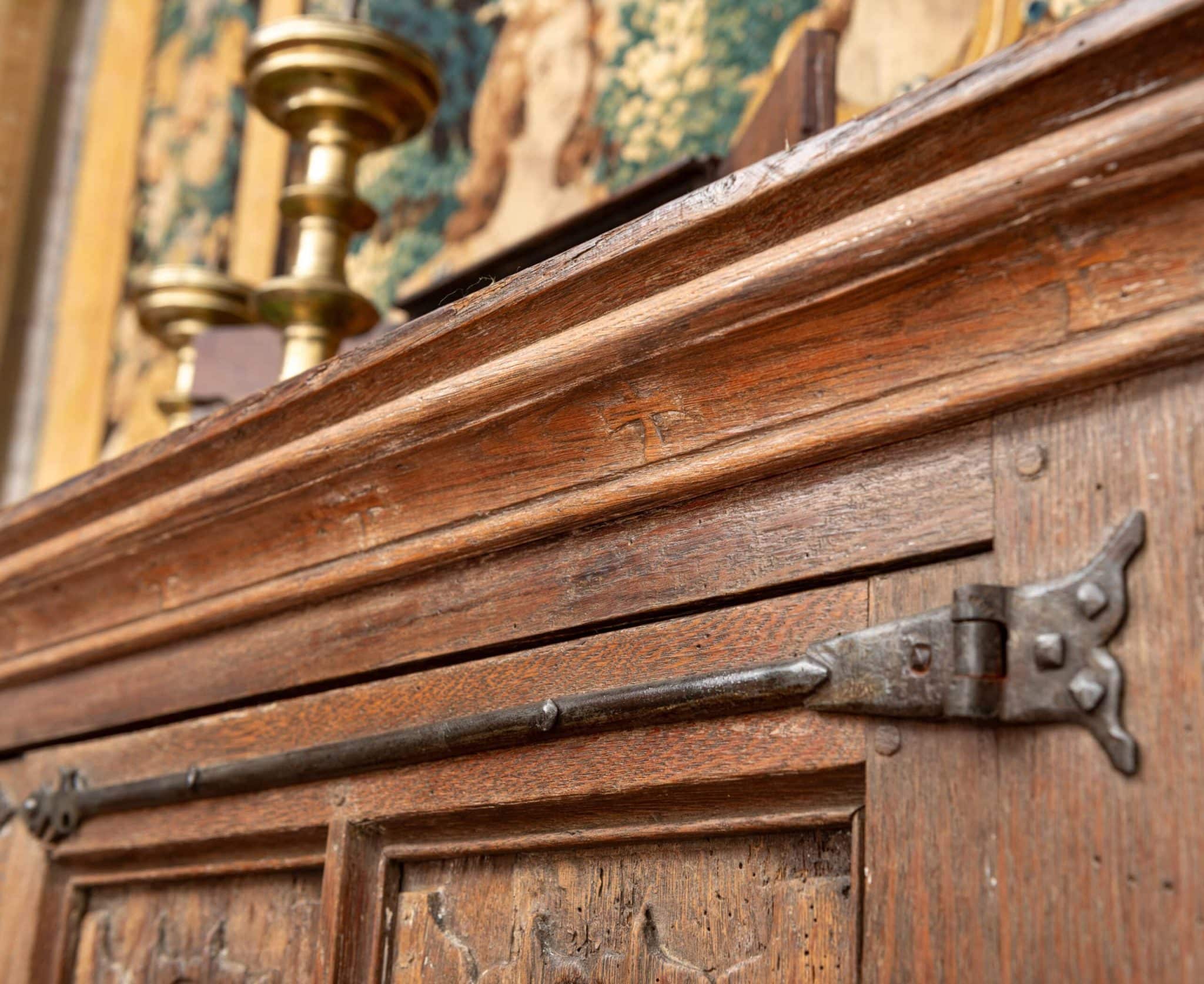 Gothic oak credence cupboard