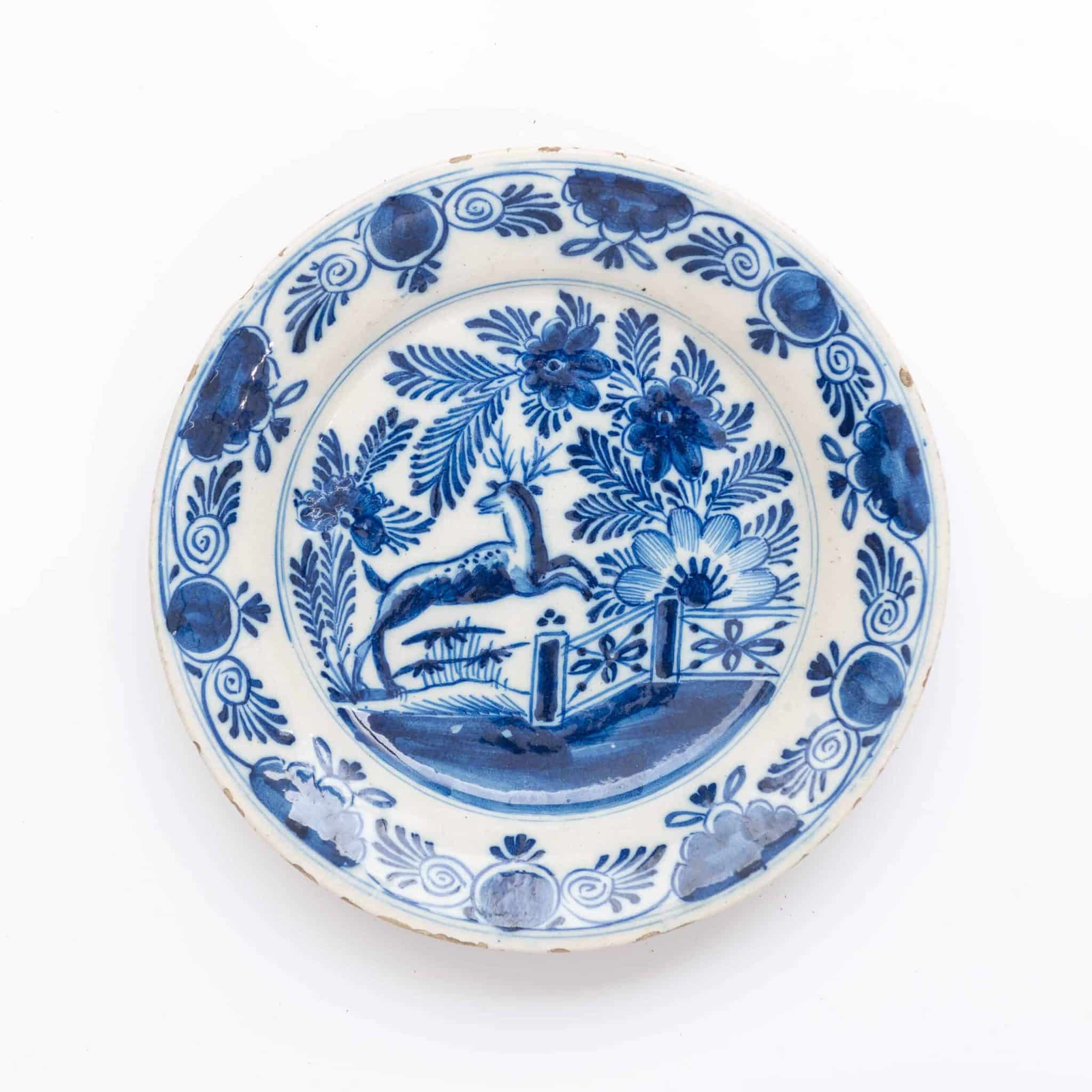 Set of six Delftware plates