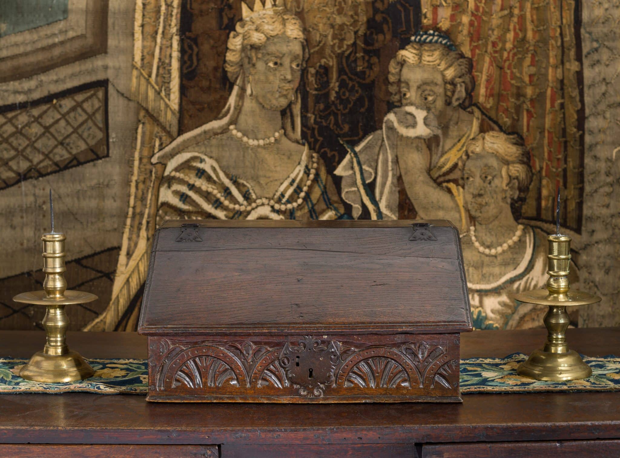 Charles II oak desk box