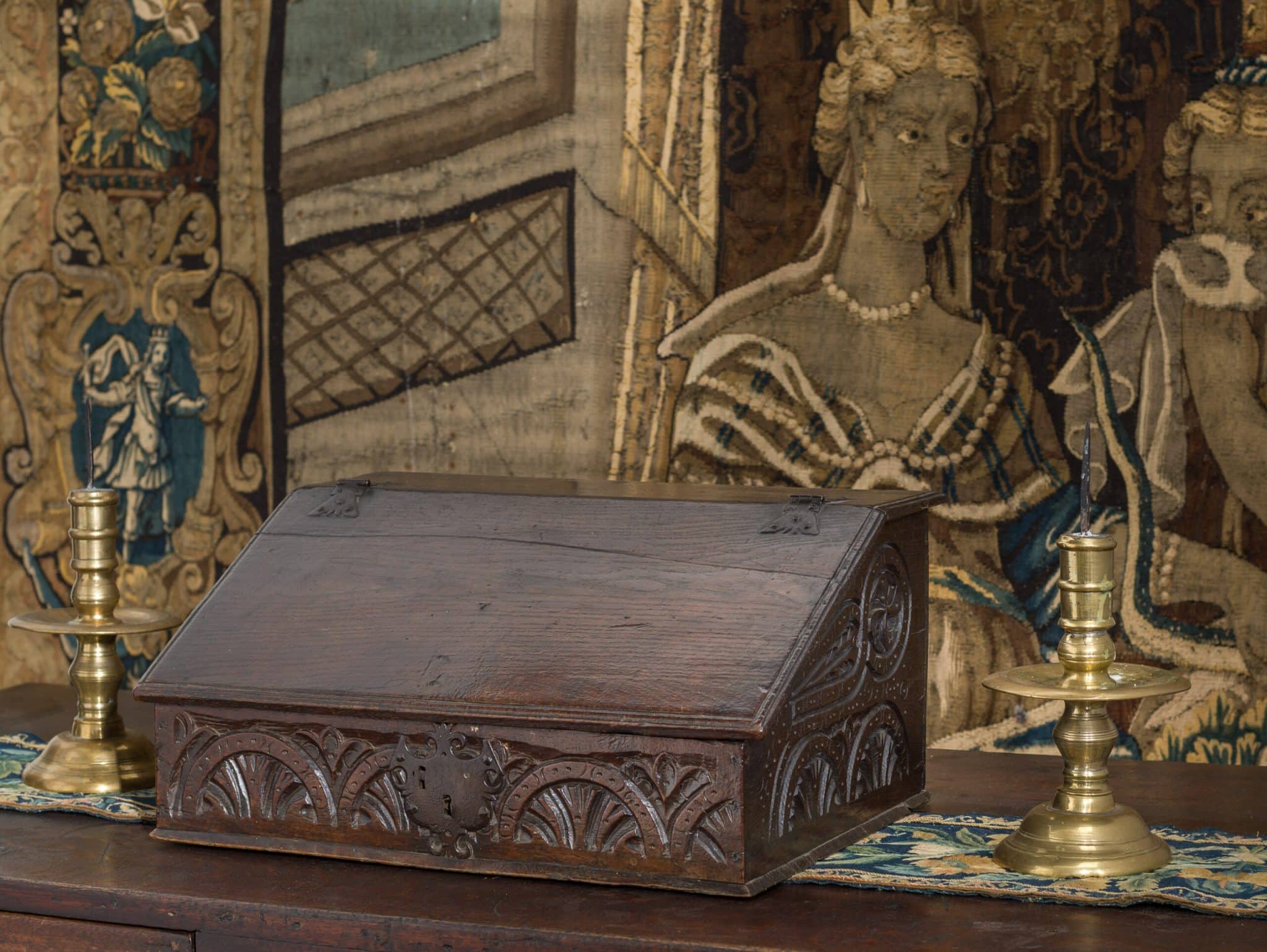 Charles II oak desk box