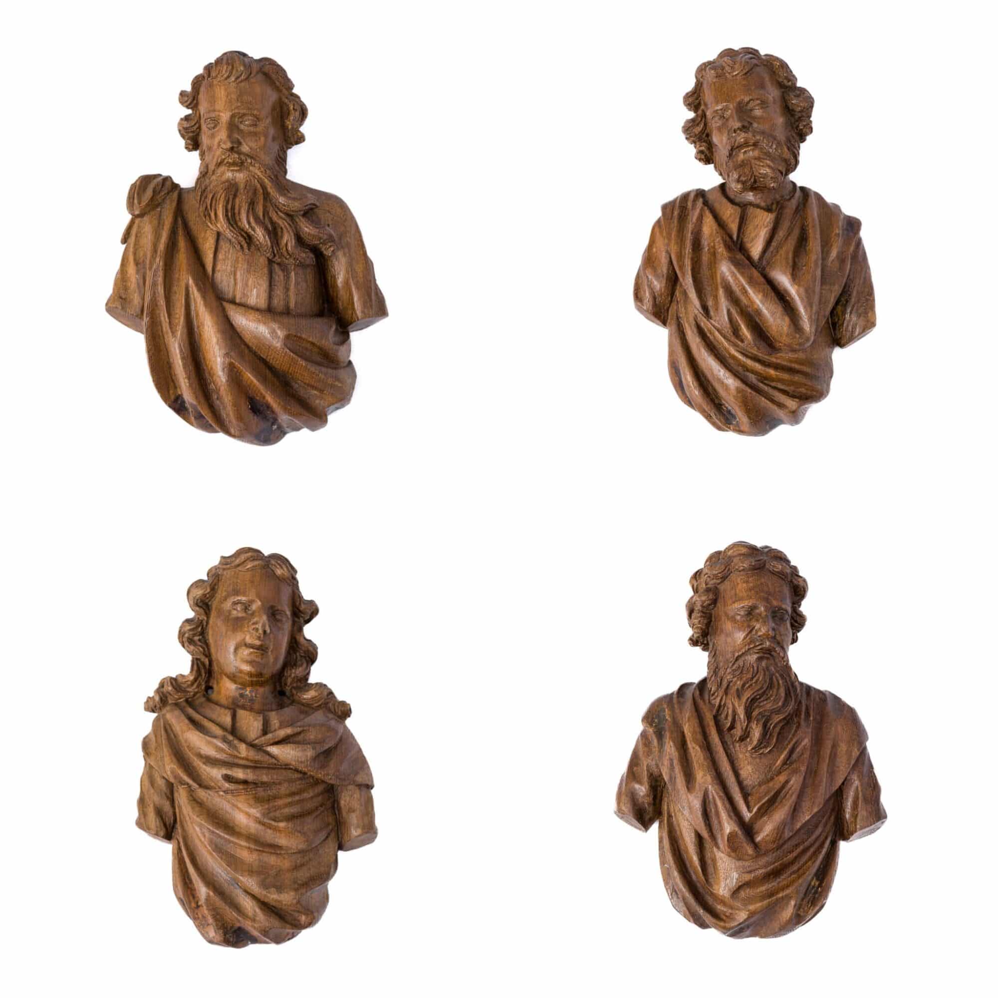 Renaissance carved Saints heads