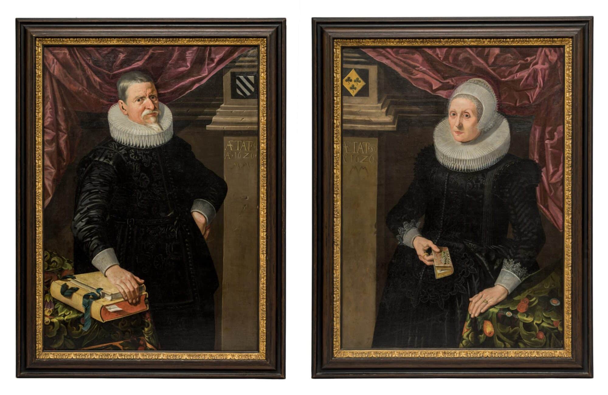 Pair of Portraits of a Gentleman and his Wife