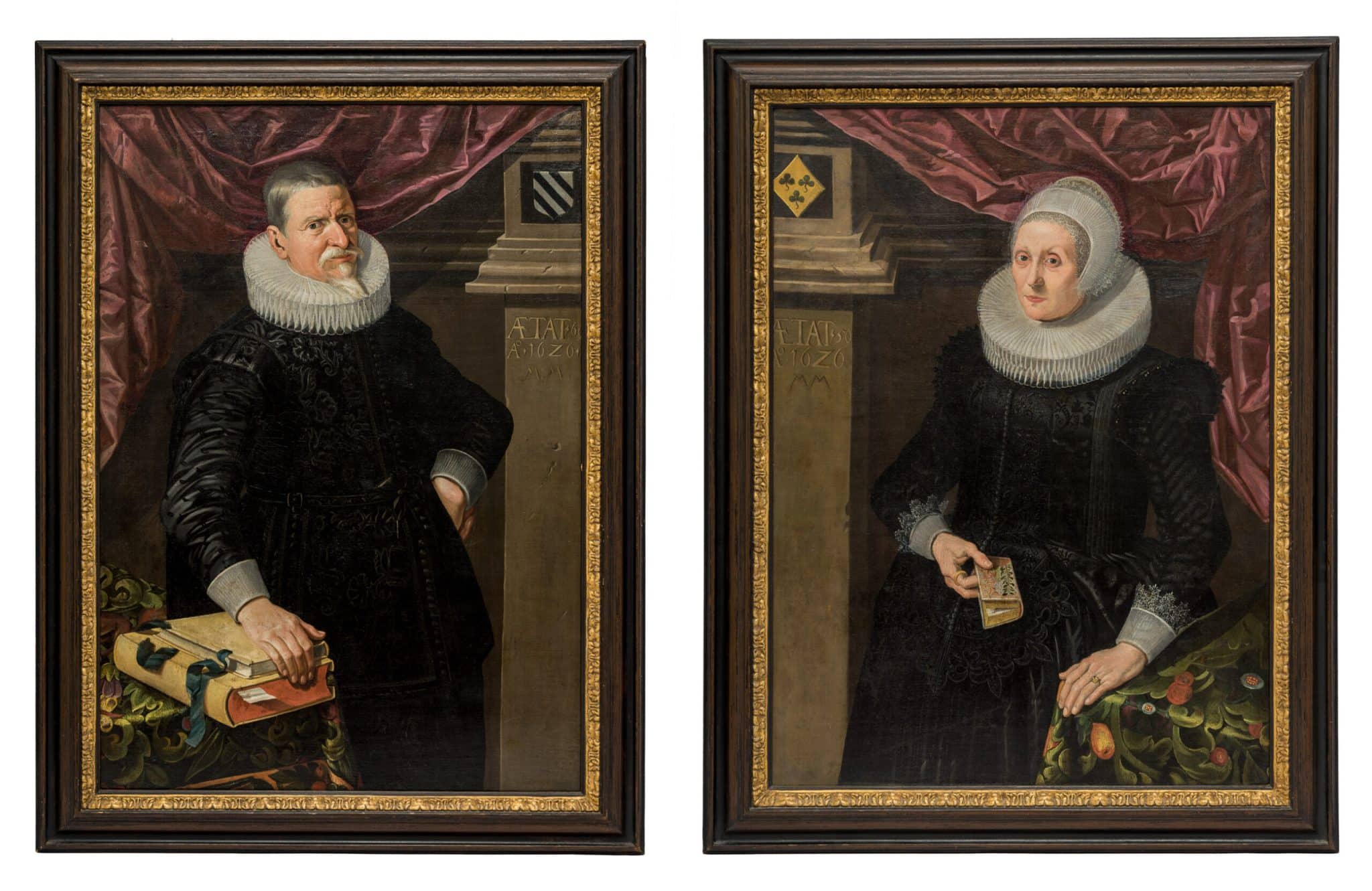 Pair of Portraits of a Gentleman and his Wife