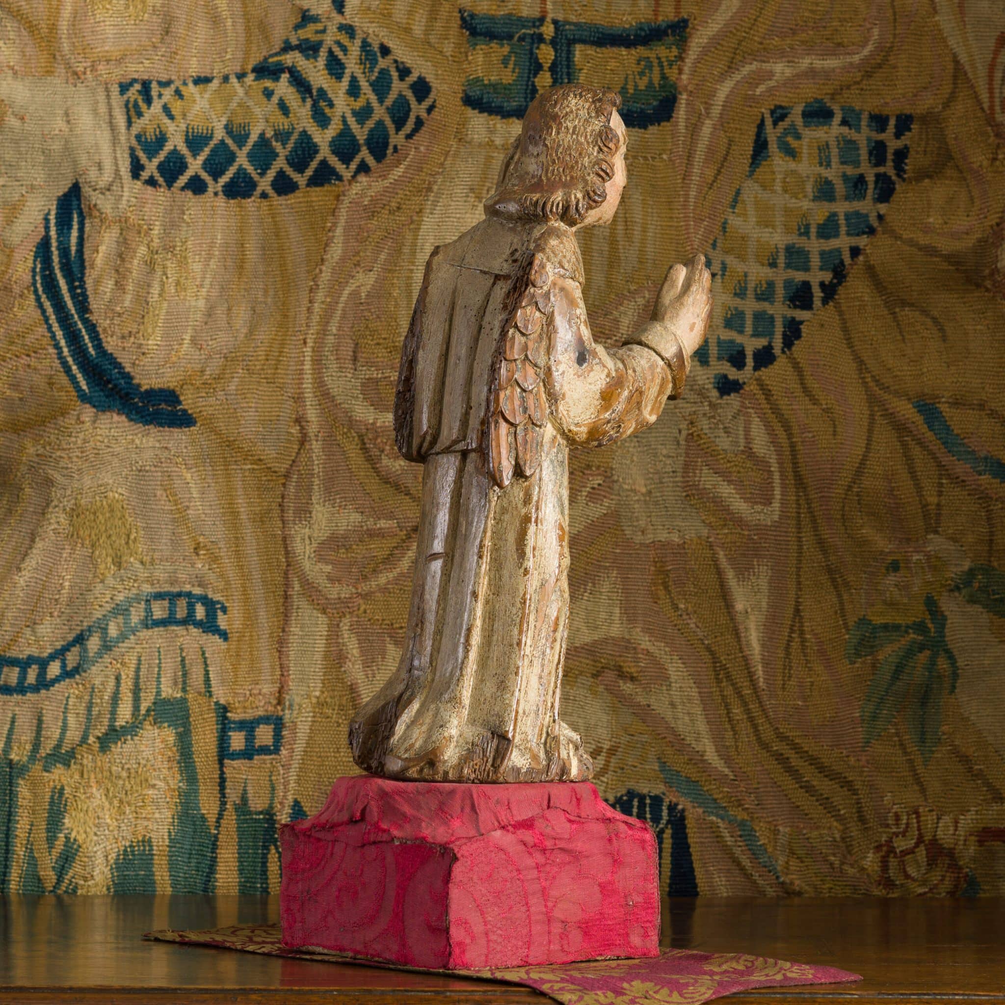 Late Gothic Oak Sculpture of a Winged Angel