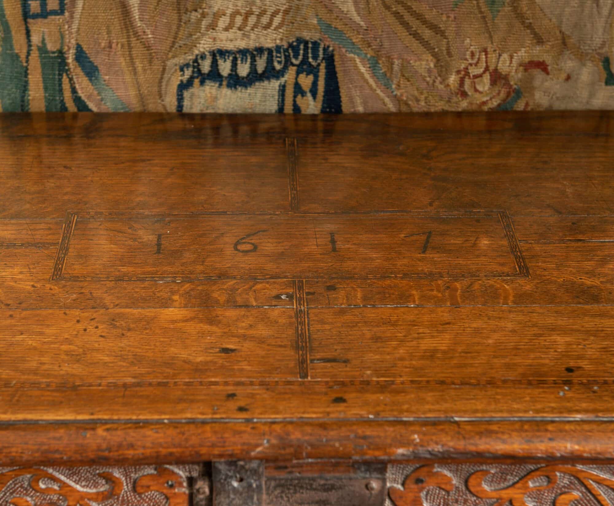 James I inlaid oak chest