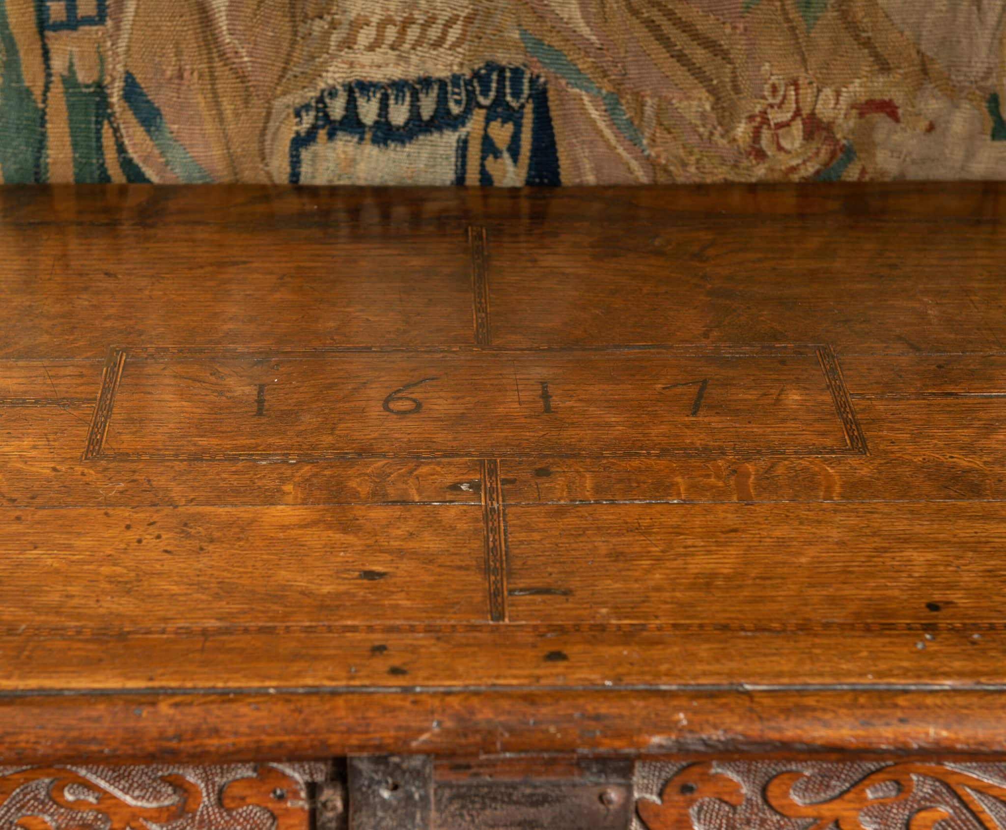 James I inlaid oak chest