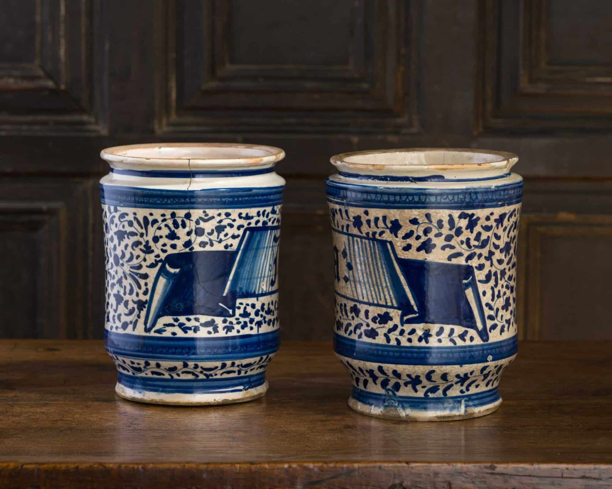 Pair of Renaissance Albarello jars