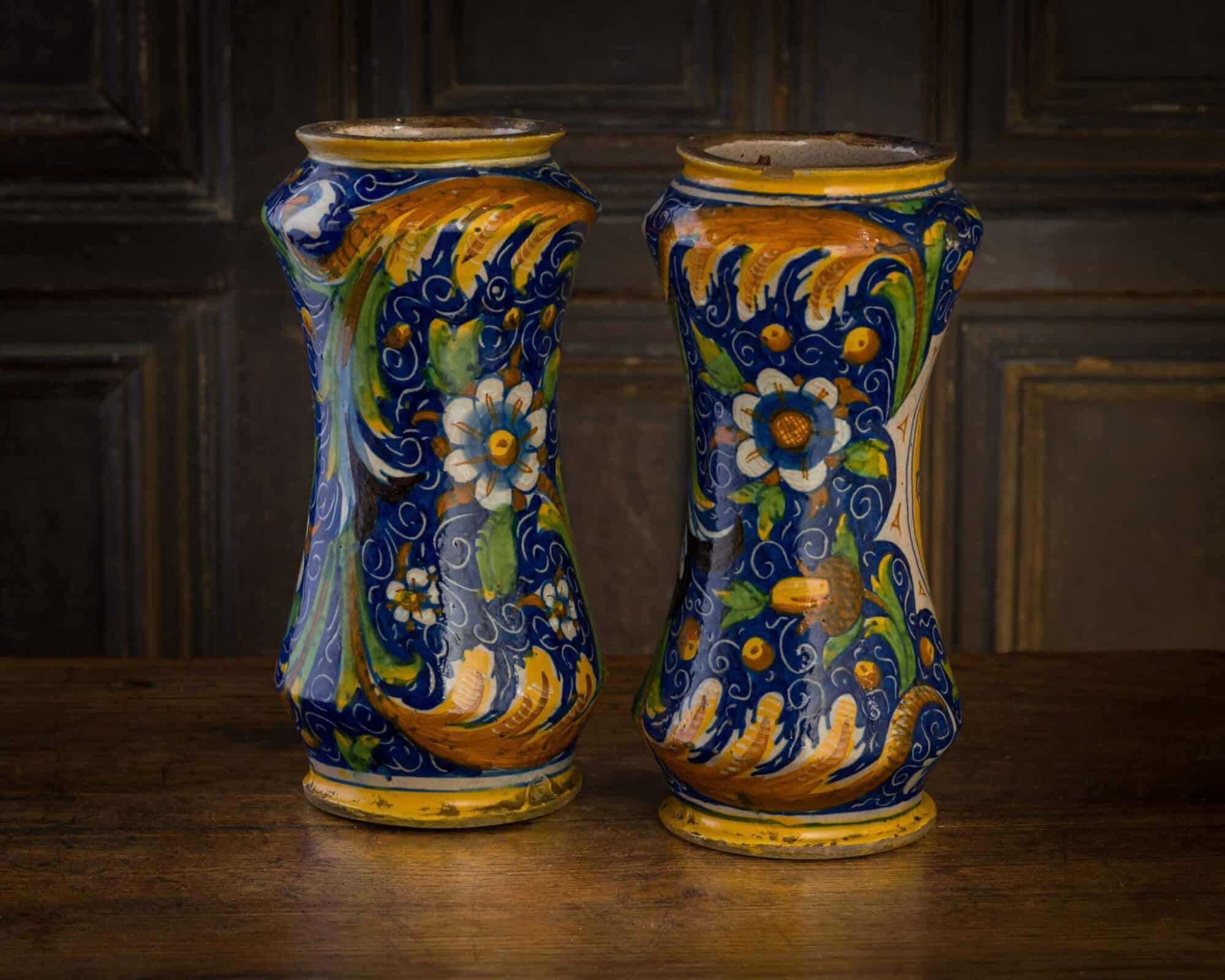Pair of Renaissance Albarello jars
