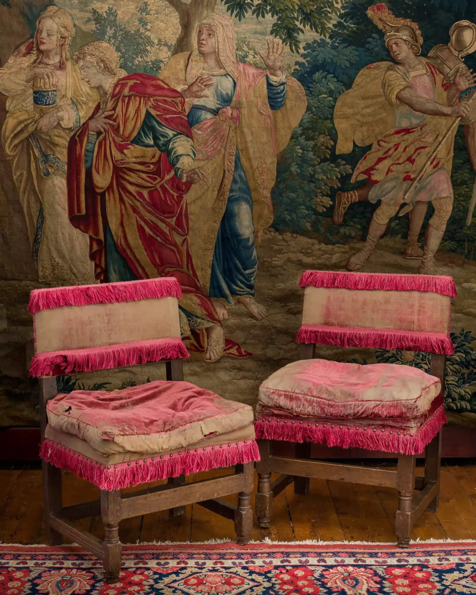 Pair of James I Upholstered Low Chairs