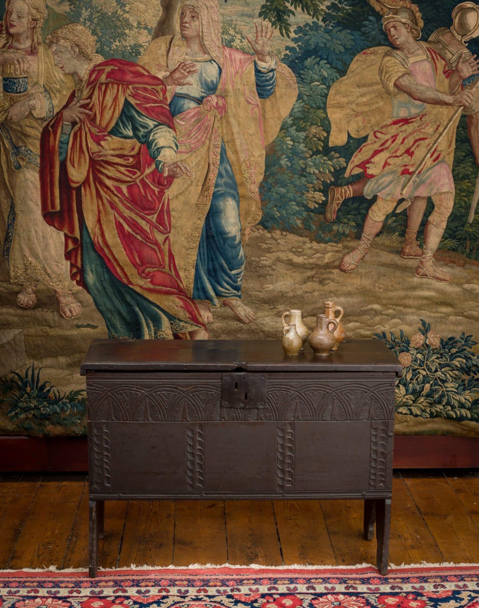 Charles I boarded oak chest