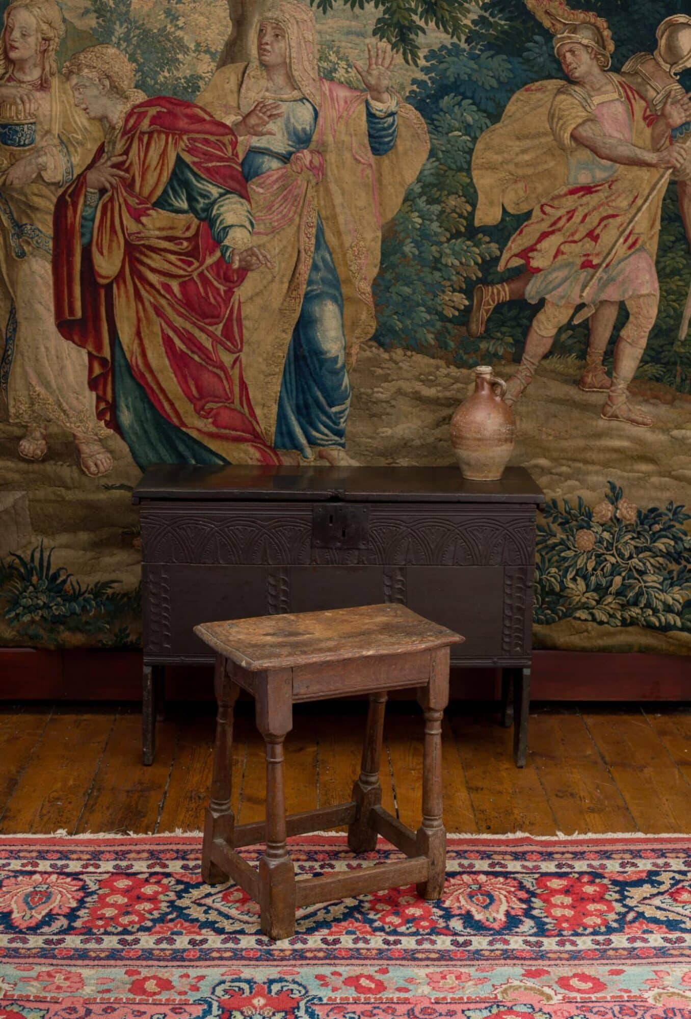 Charles II joined oak stool