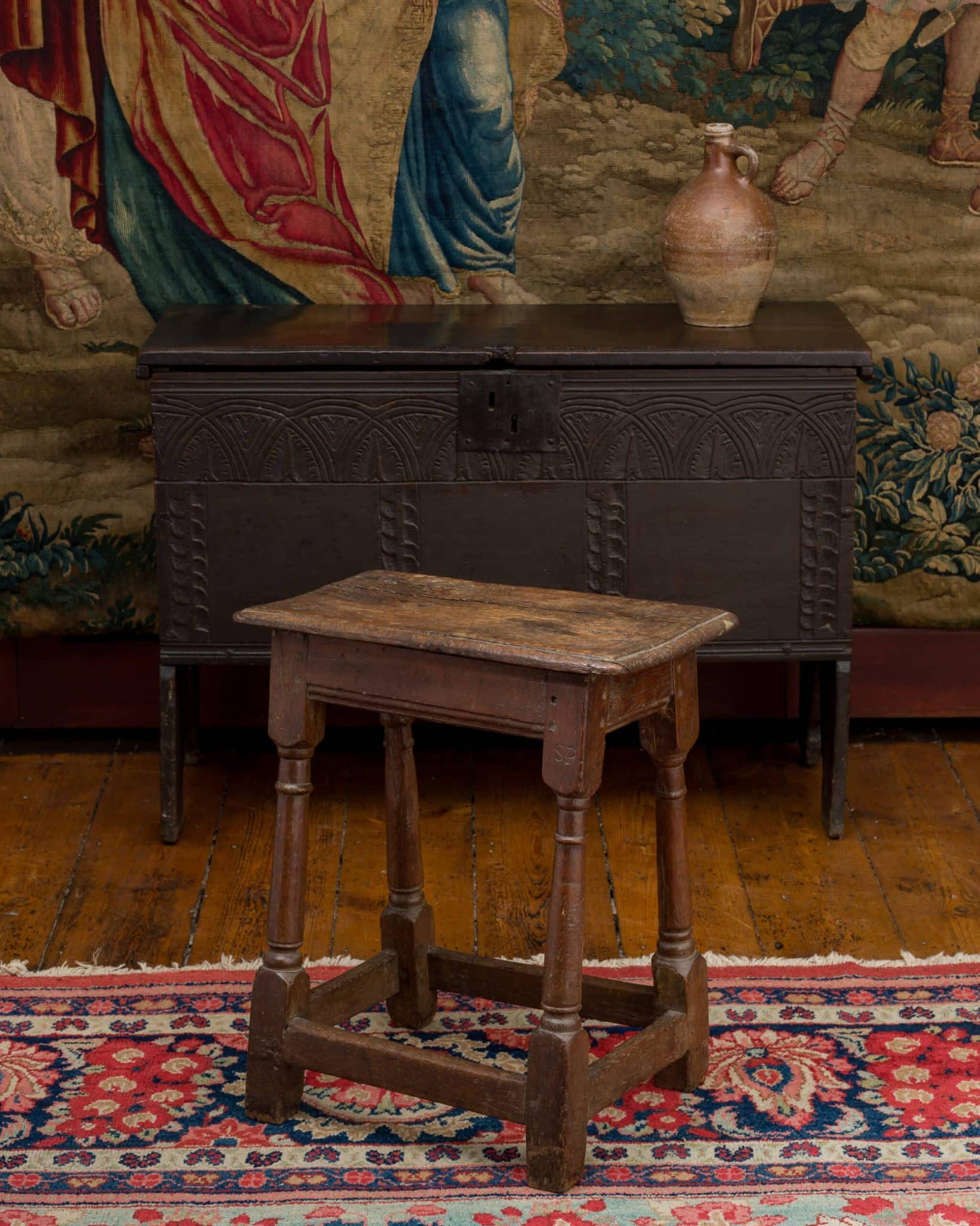 Charles II joined oak stool