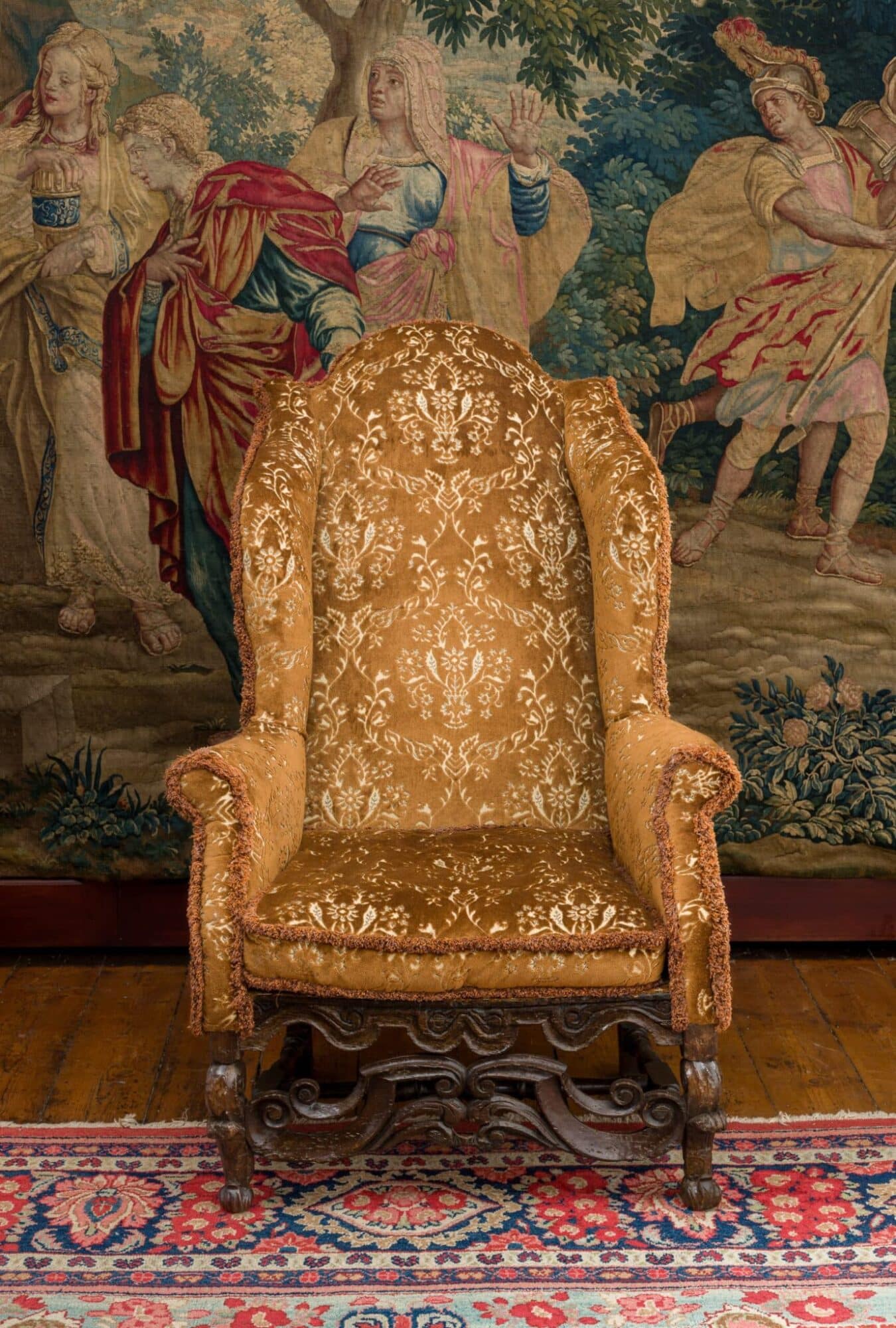 William and Mary winged armchair
