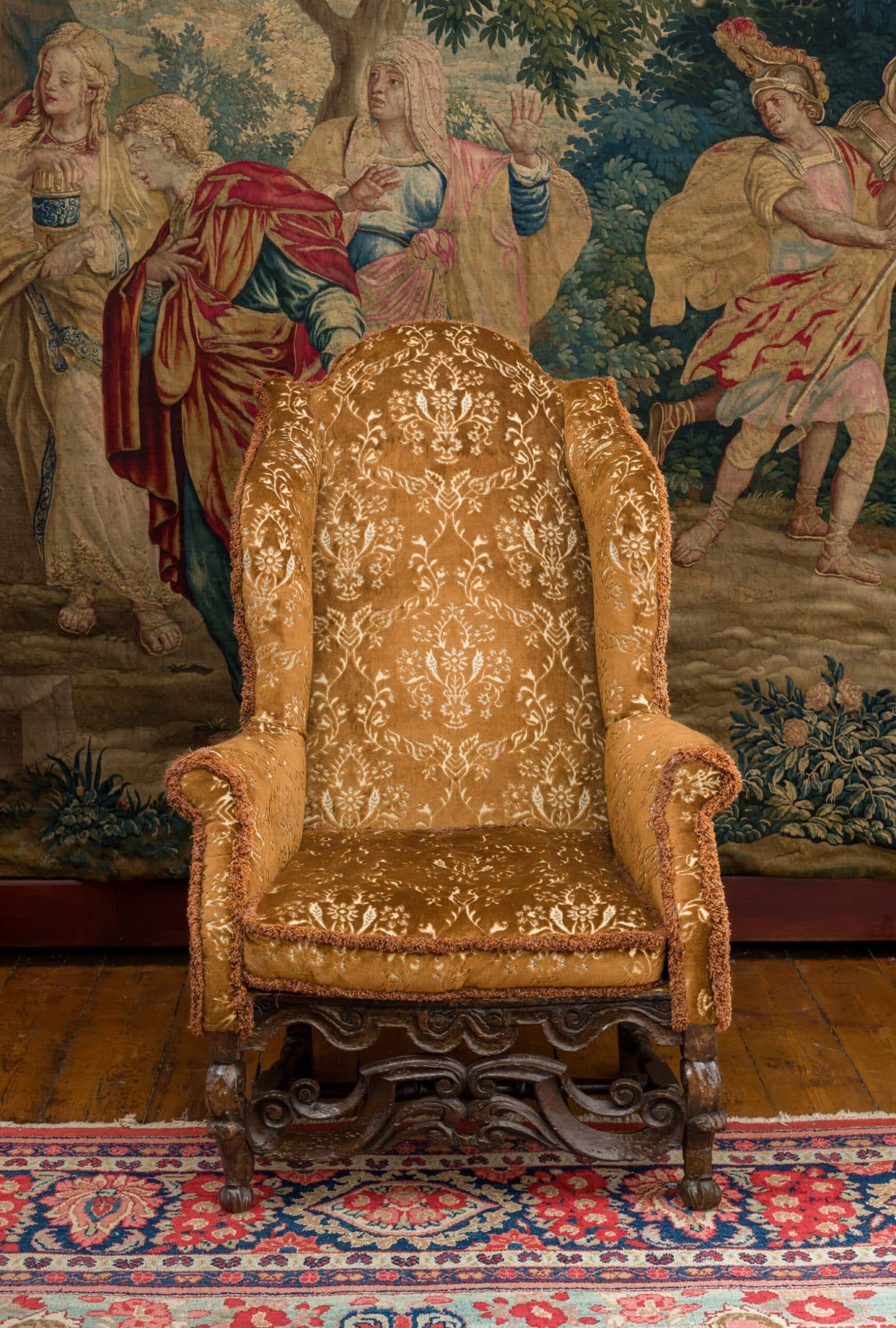 William and Mary winged armchair