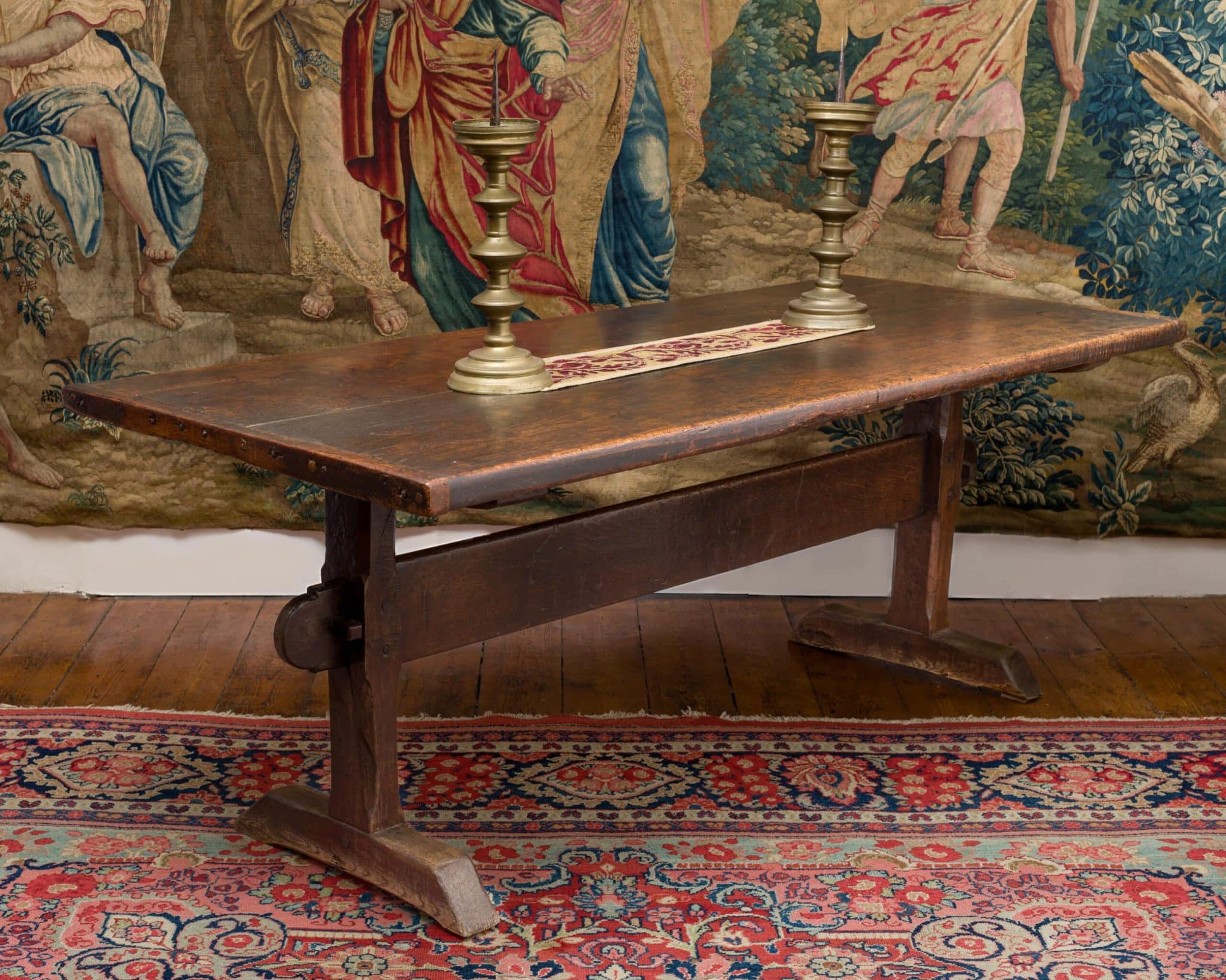 Charles II oak trestle table