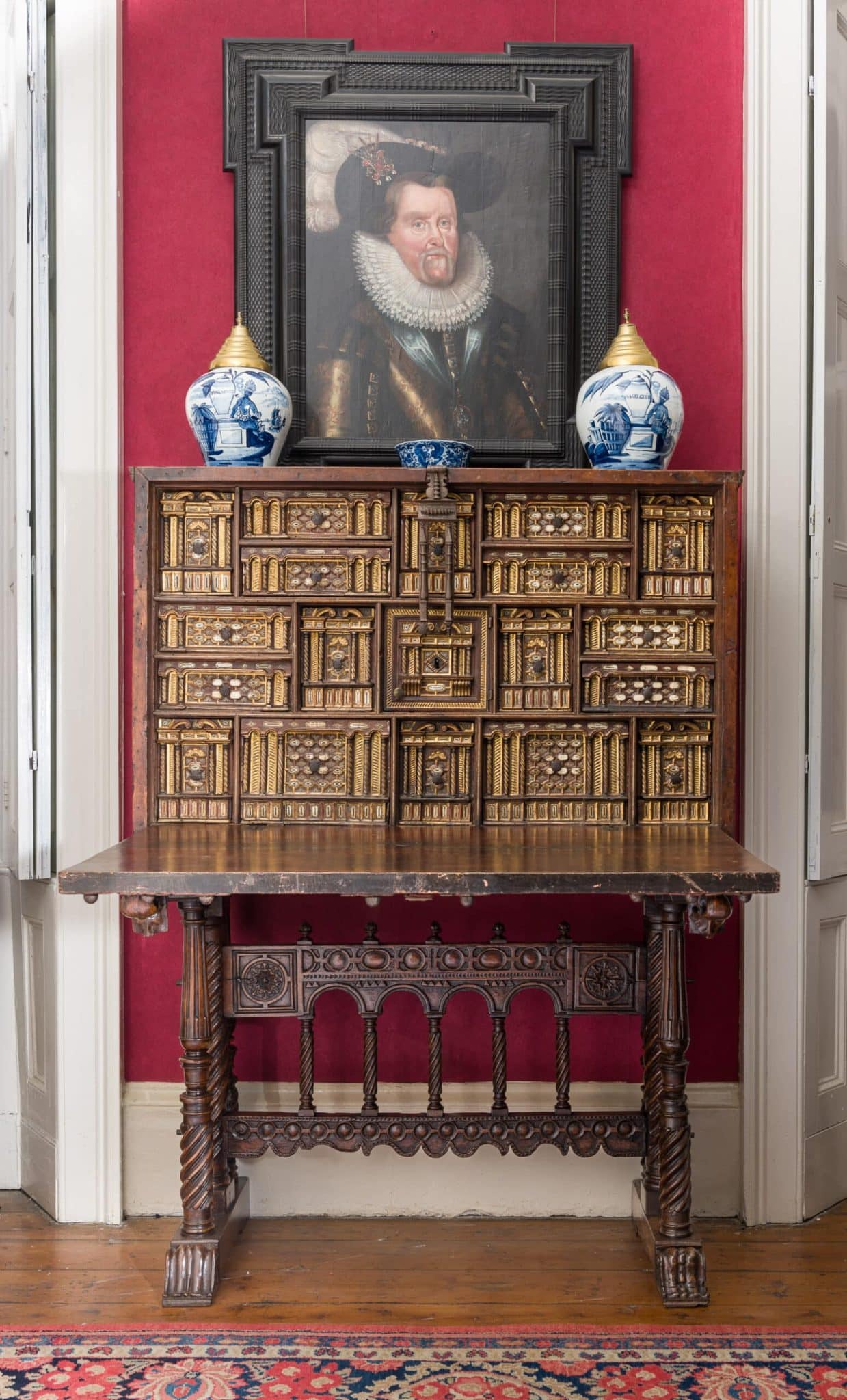 Renaissance Spanish Vargueño (Bargueño) Cabinet on Stand