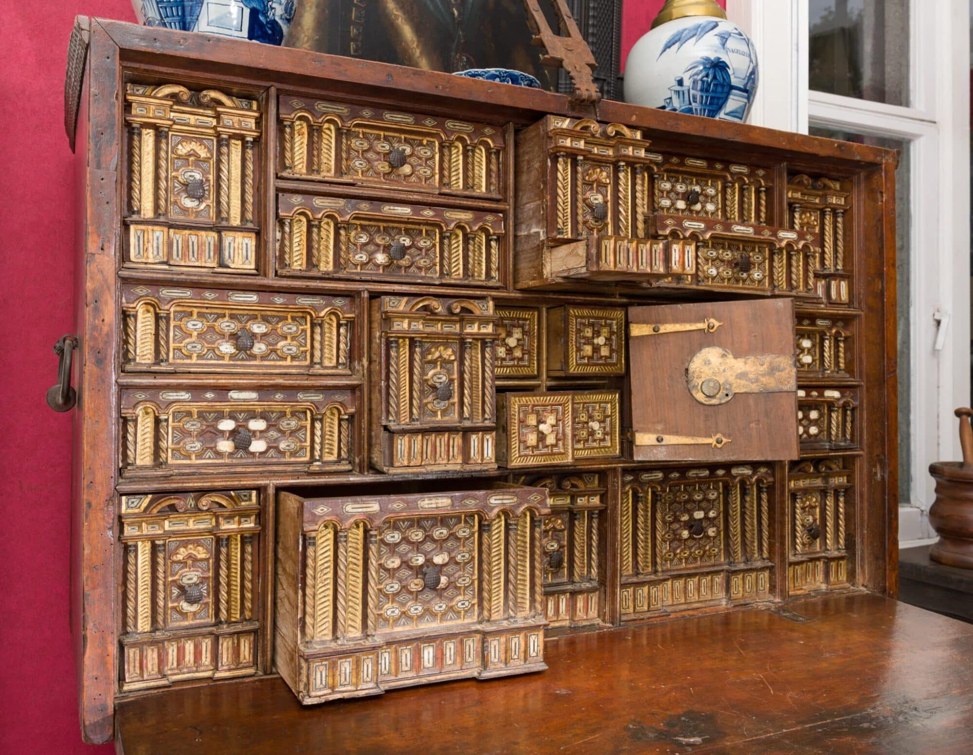 Renaissance Spanish Vargueño (Bargueño) Cabinet on Stand