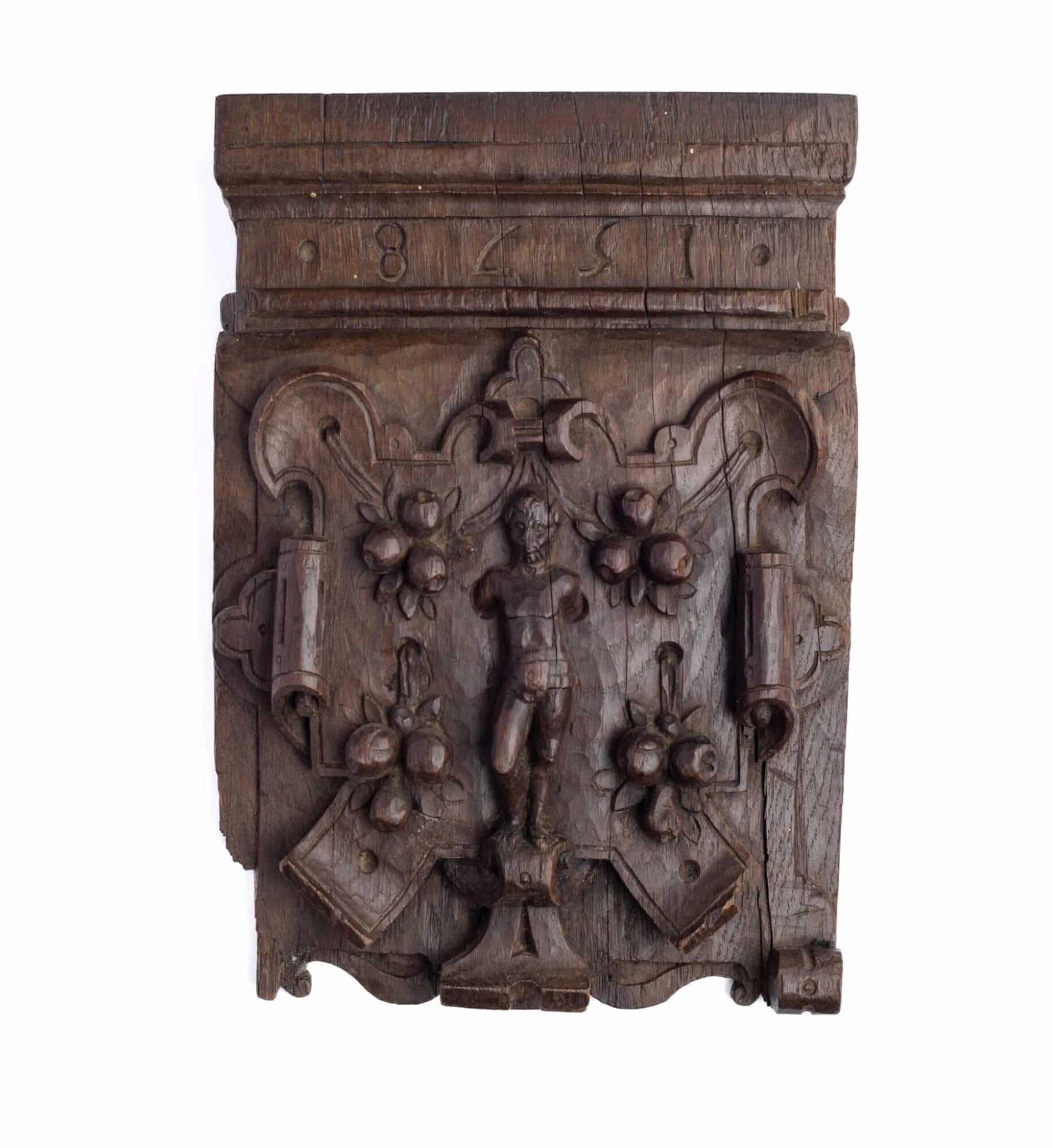 Elizabeth I Carved Oak Capitals, Dated 1578