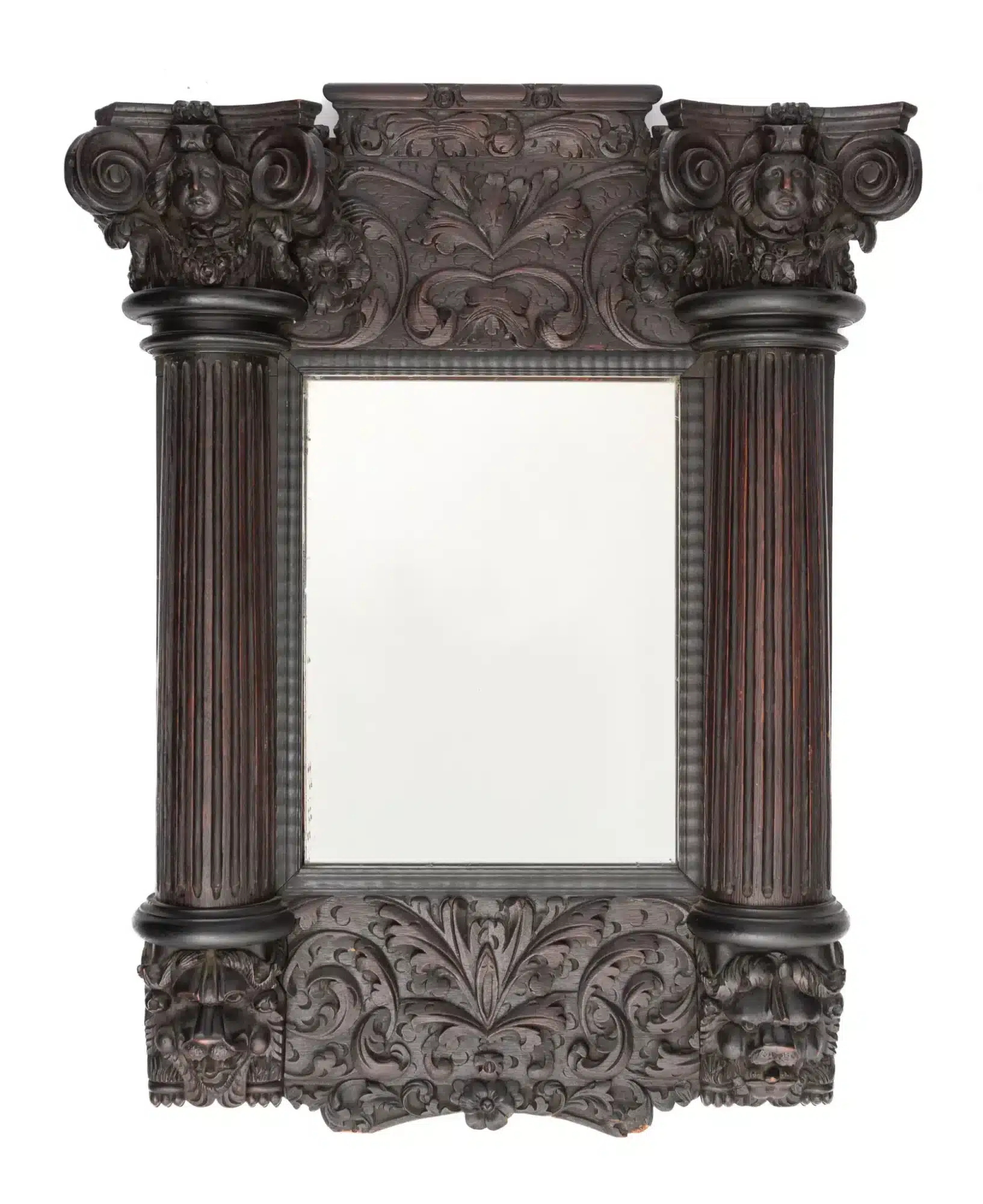 Elizabeth I oak carved mirror frame