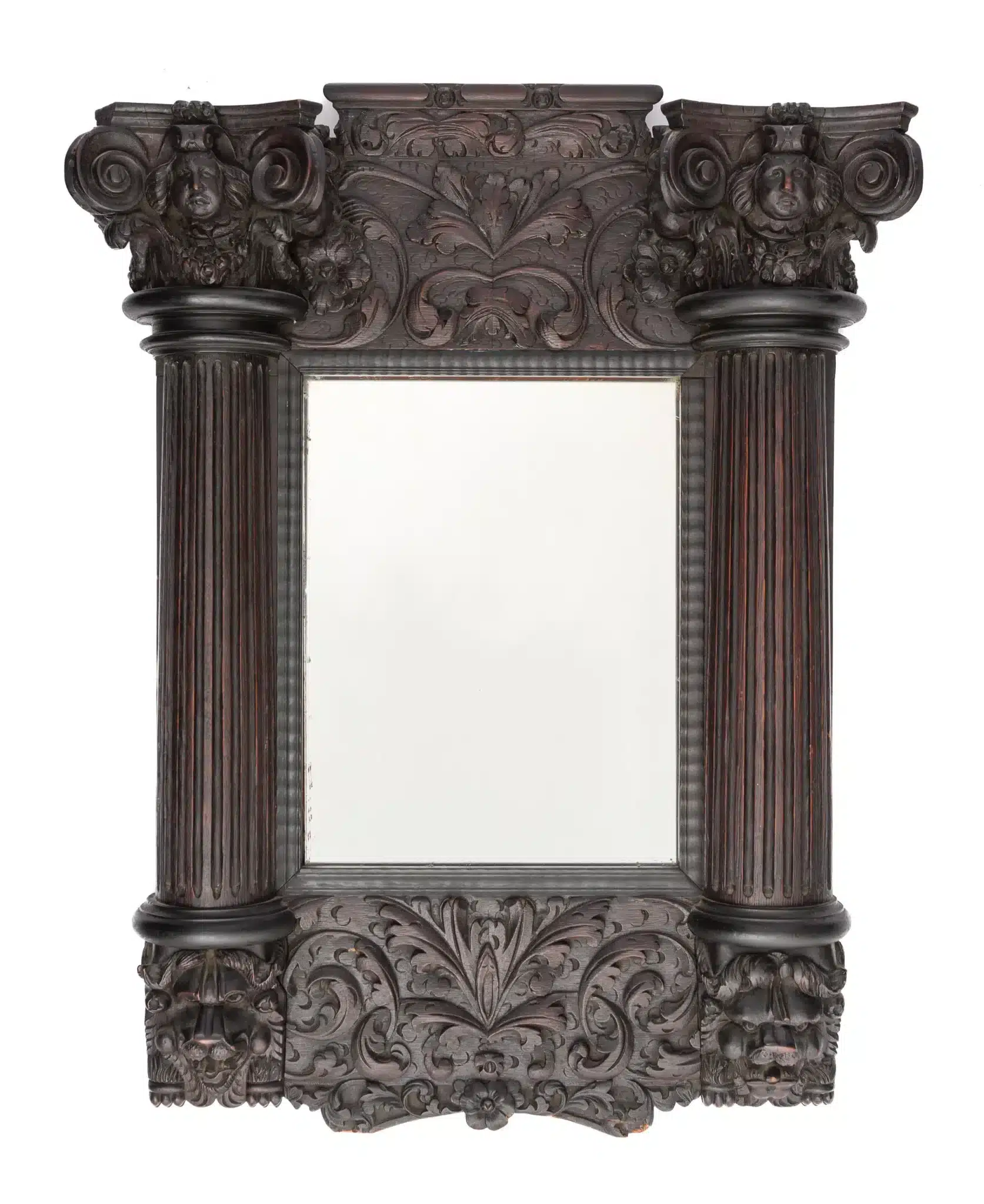 Elizabeth I oak carved mirror frame
