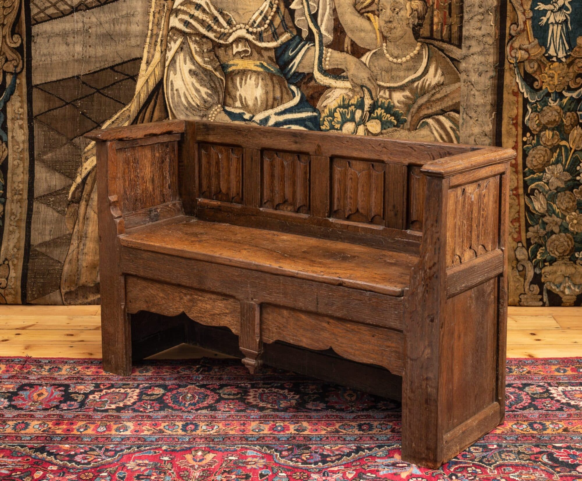 Gothic linenfold bench